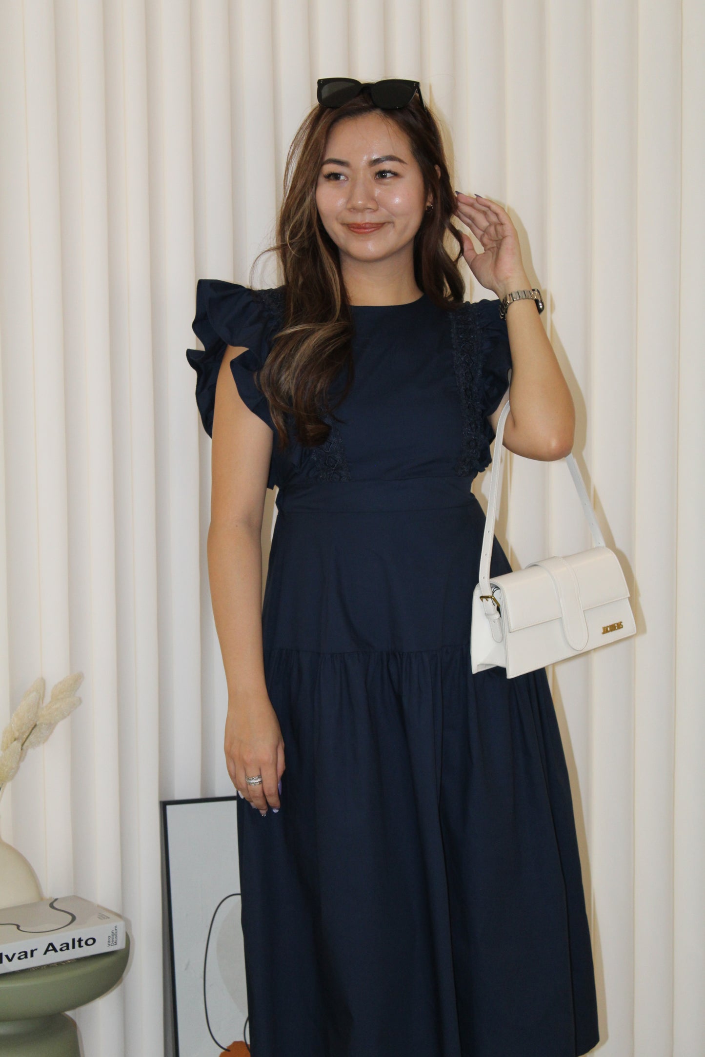 Ivory Flare Midi Dress (Green)