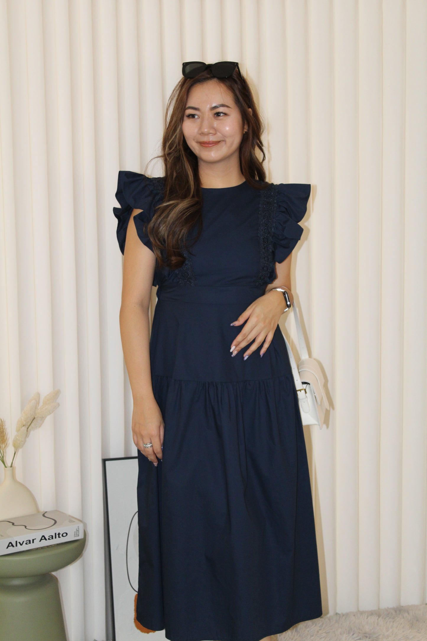 Ivory Flare Midi Dress (Green)