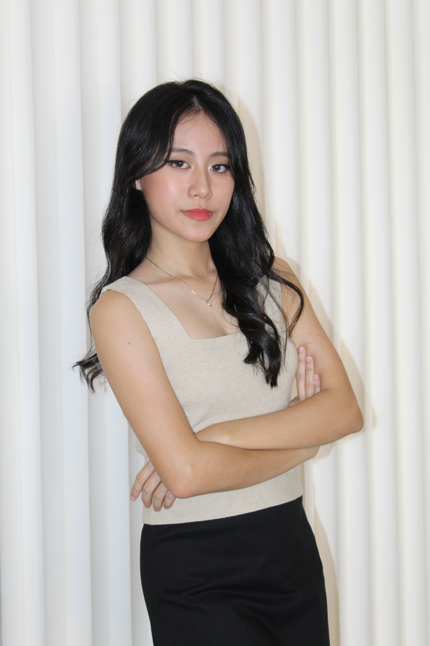Angie Square Neck Knit Top (Blue)