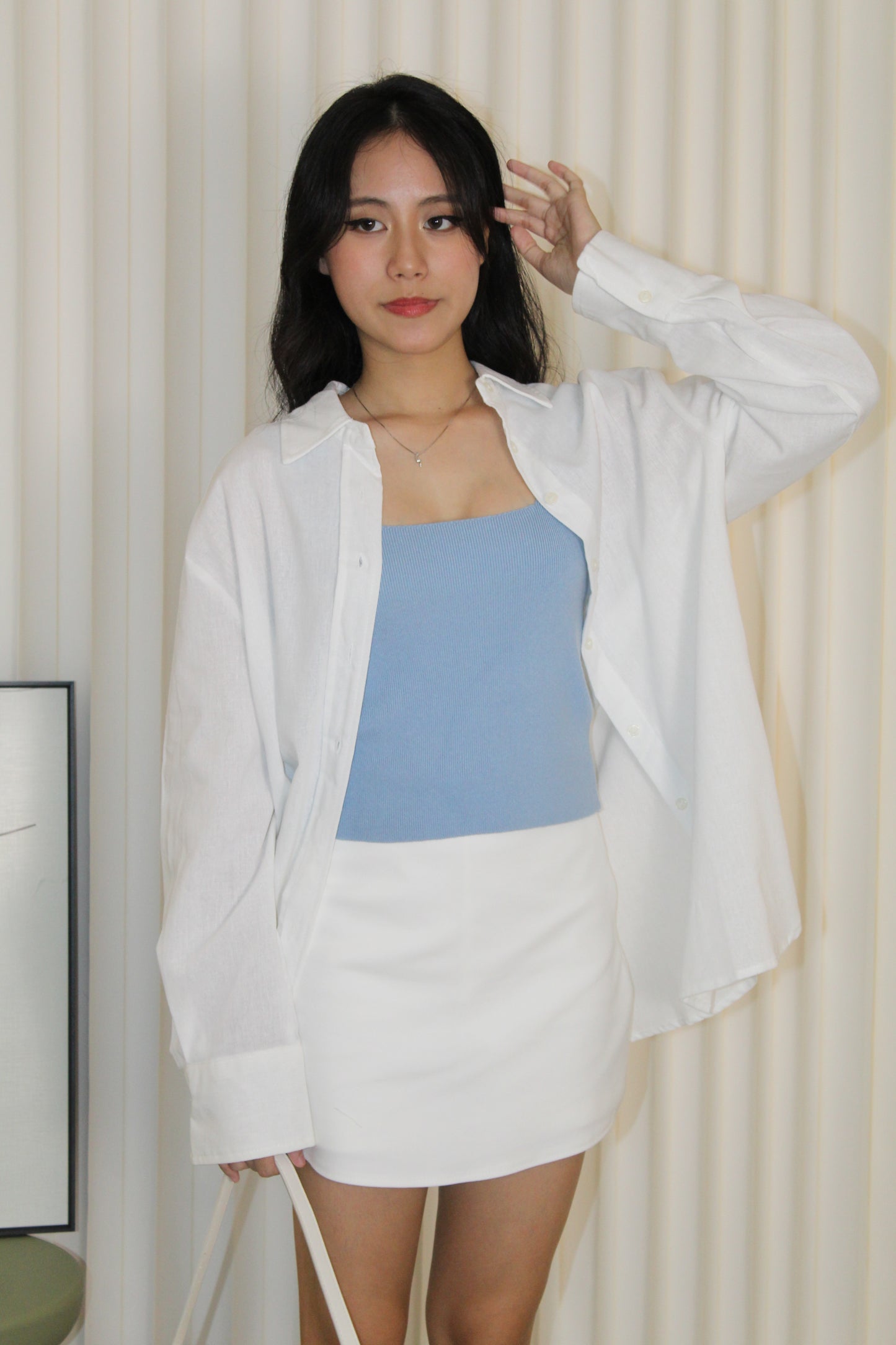 Zeriah Button Up Blouse Top (White)