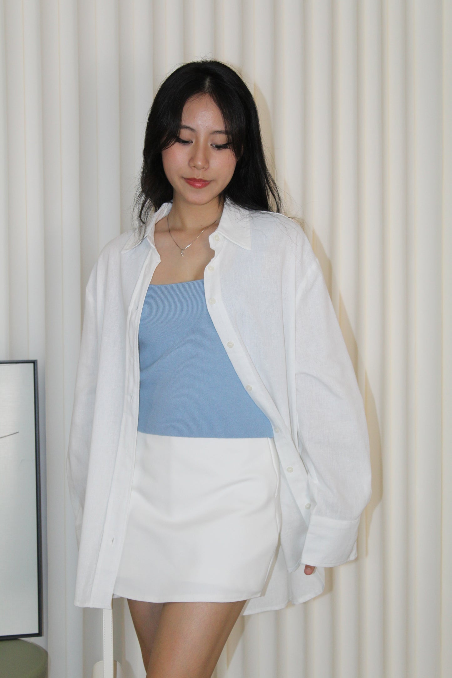 Zeriah Button Up Blouse Top (White)