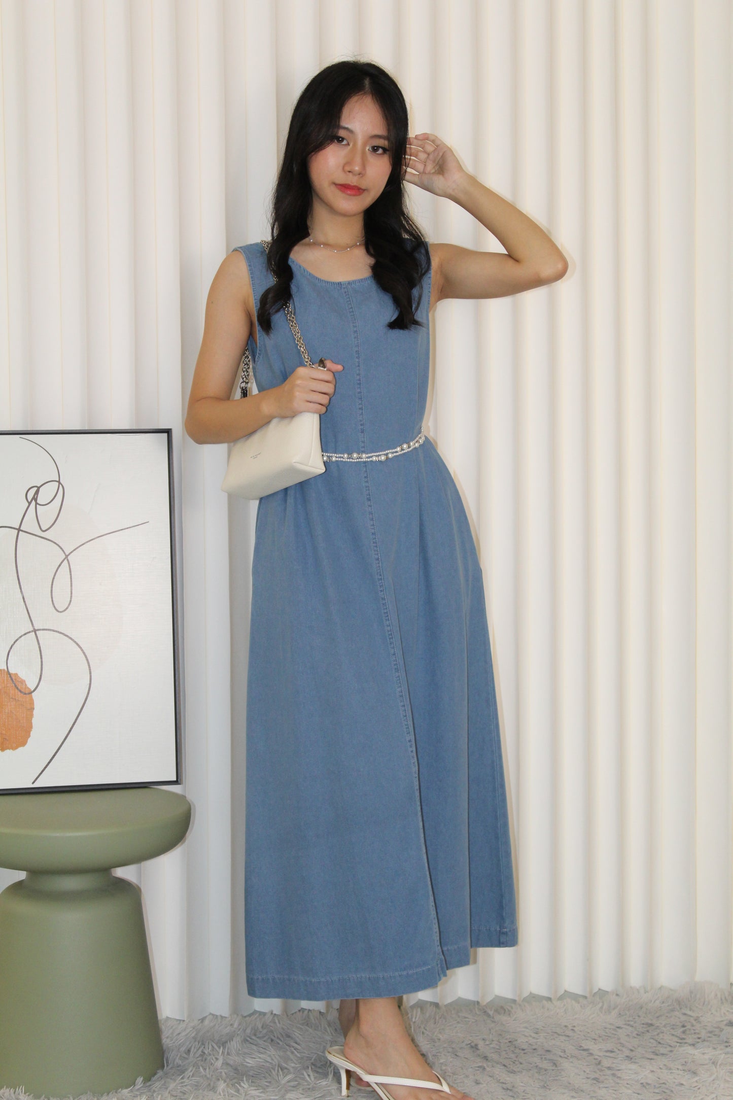 Daisy Straight Maxi Dress (Blue)