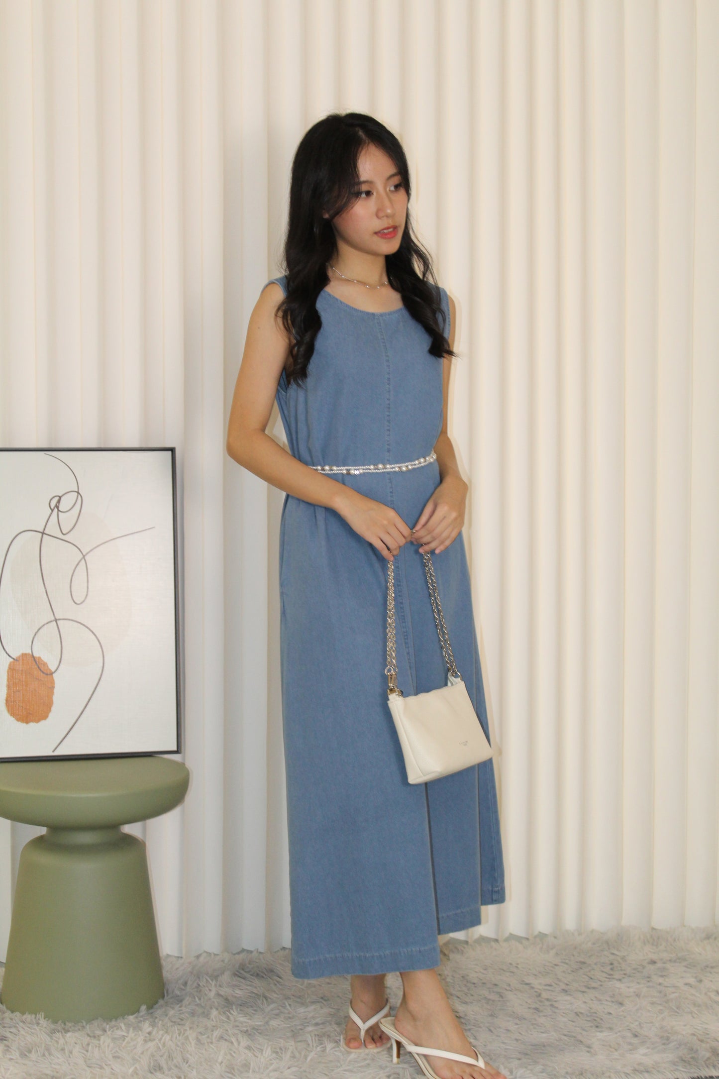 Daisy Straight Maxi Dress (Blue)