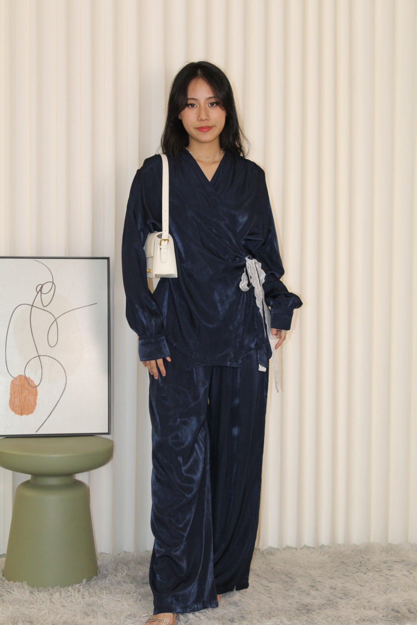 Ainsley Two Piece Pants Set (Blue)