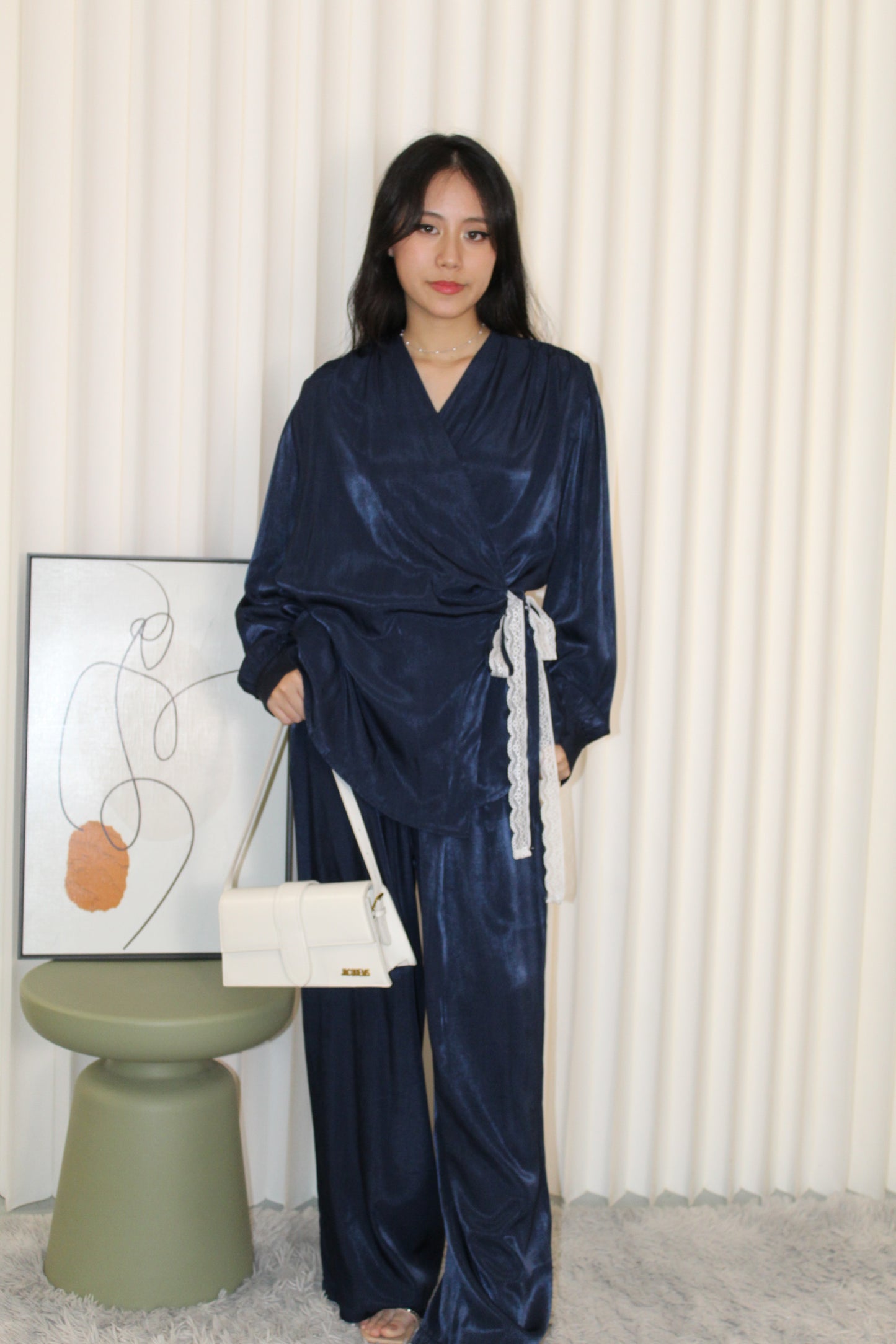 Ainsley Two Piece Pants Set (Blue)