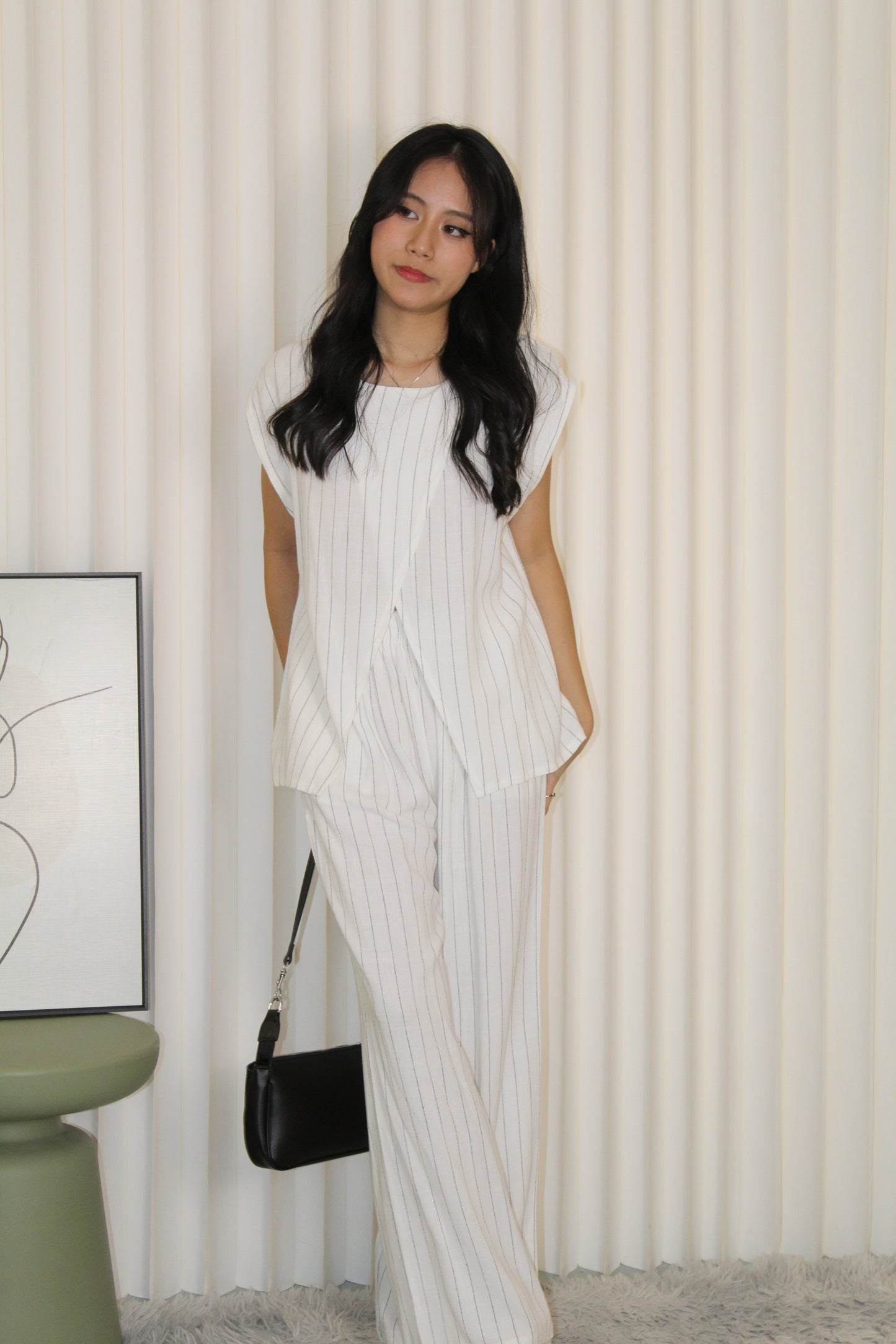 Azura Stripes Two Piece Set (Black)