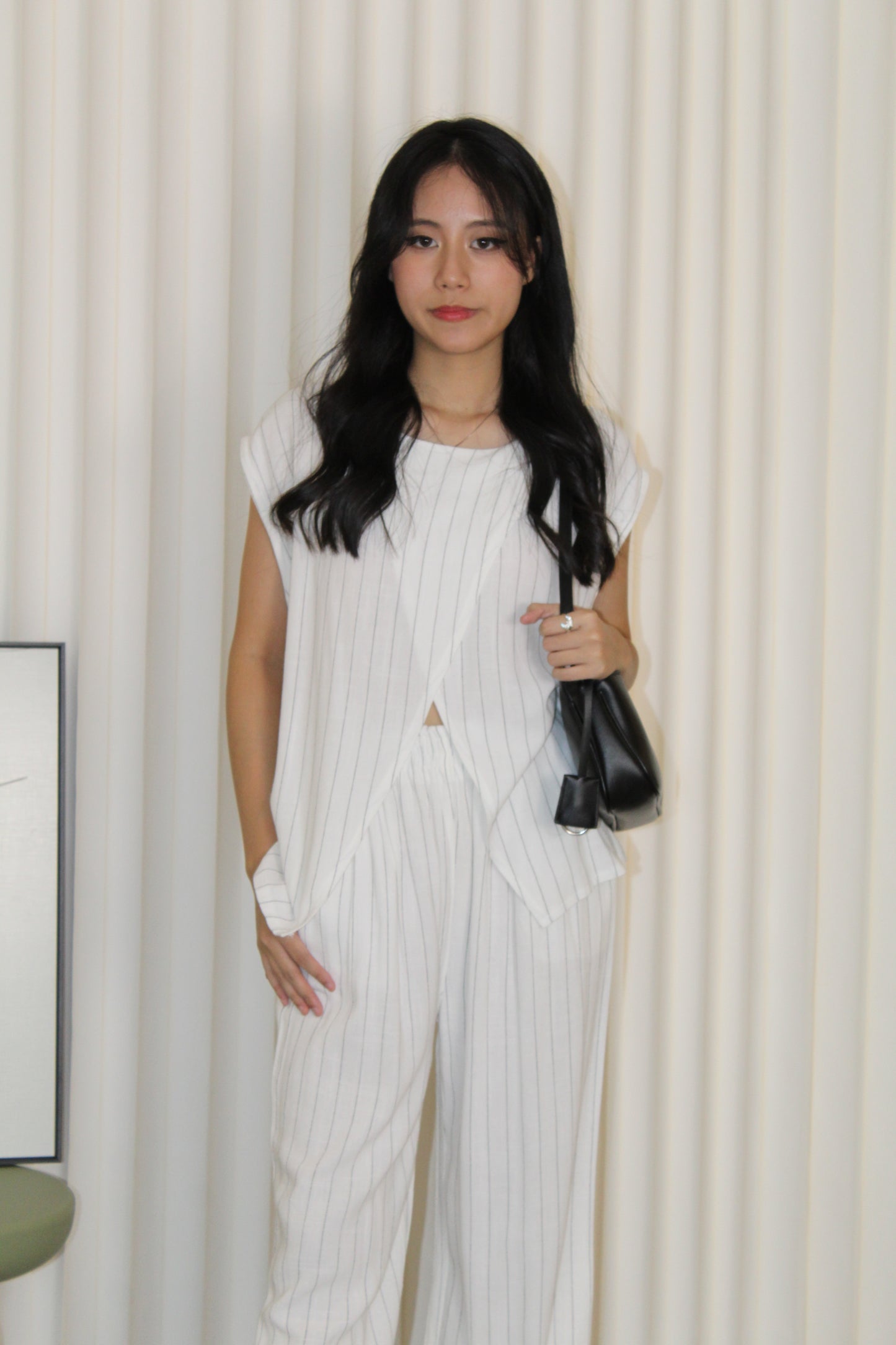 Azura Stripes Two Piece Set (Black)