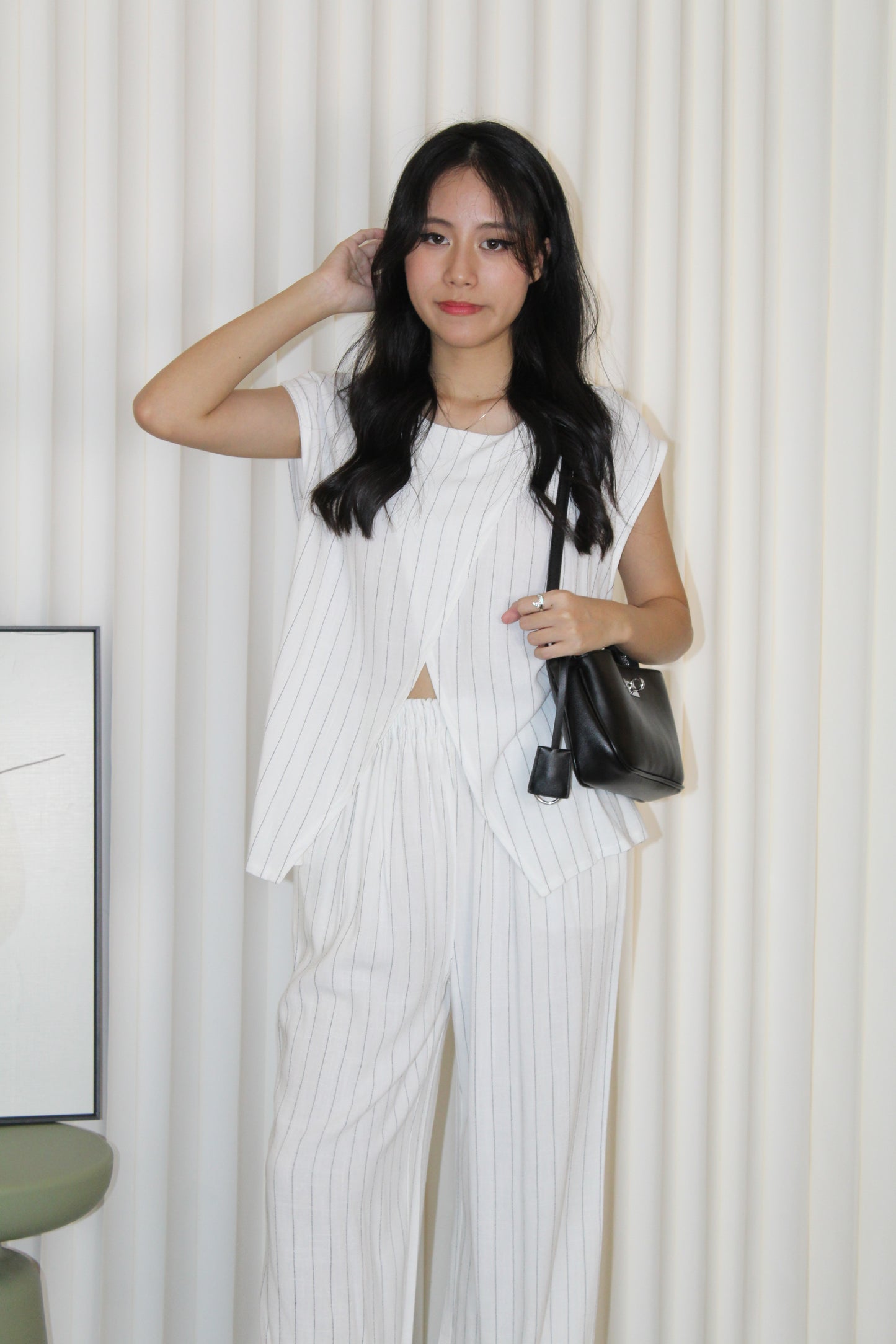 Azura Stripes Two Piece Set (Black)