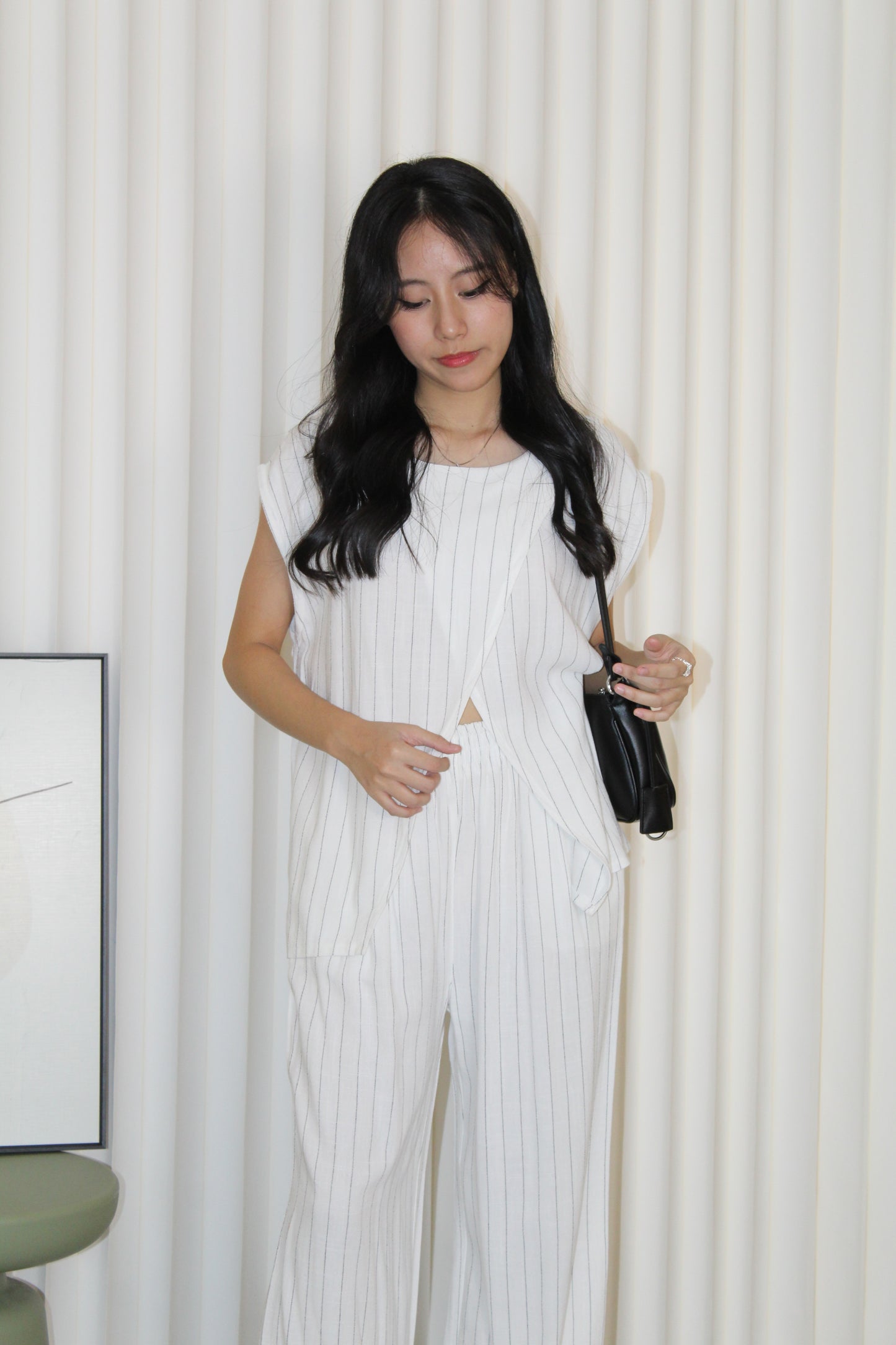 Azura Stripes Two Piece Set (Black)