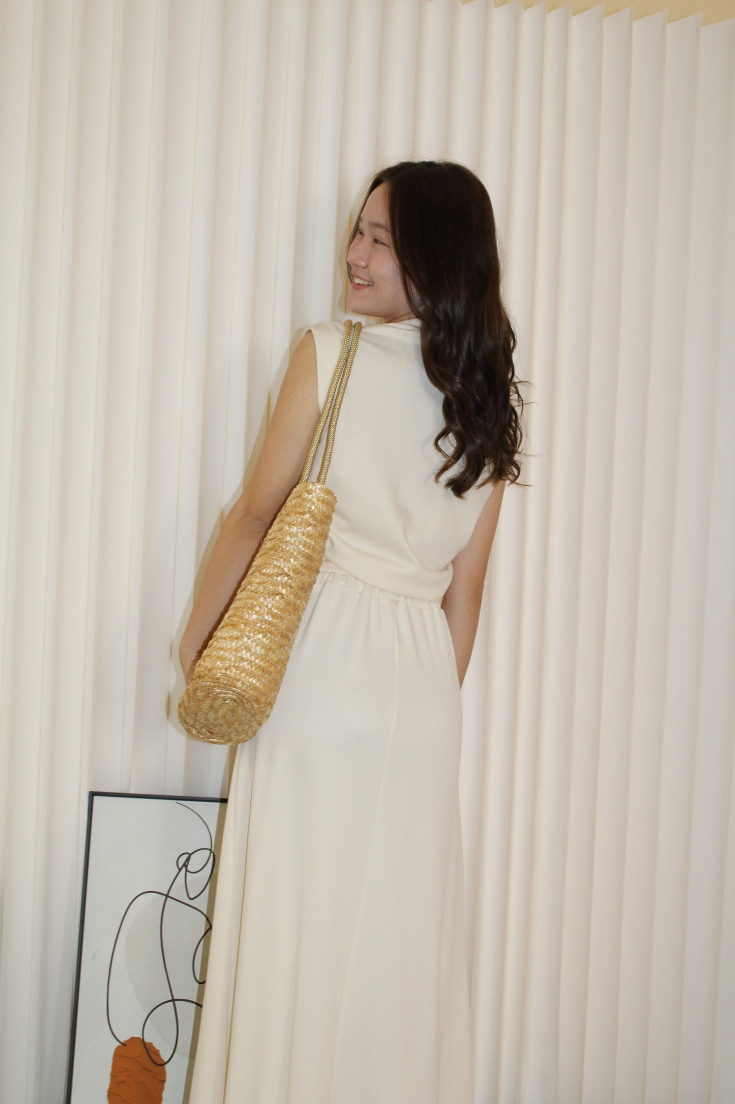 Keira Cotton Maxi Skirt (Cream)