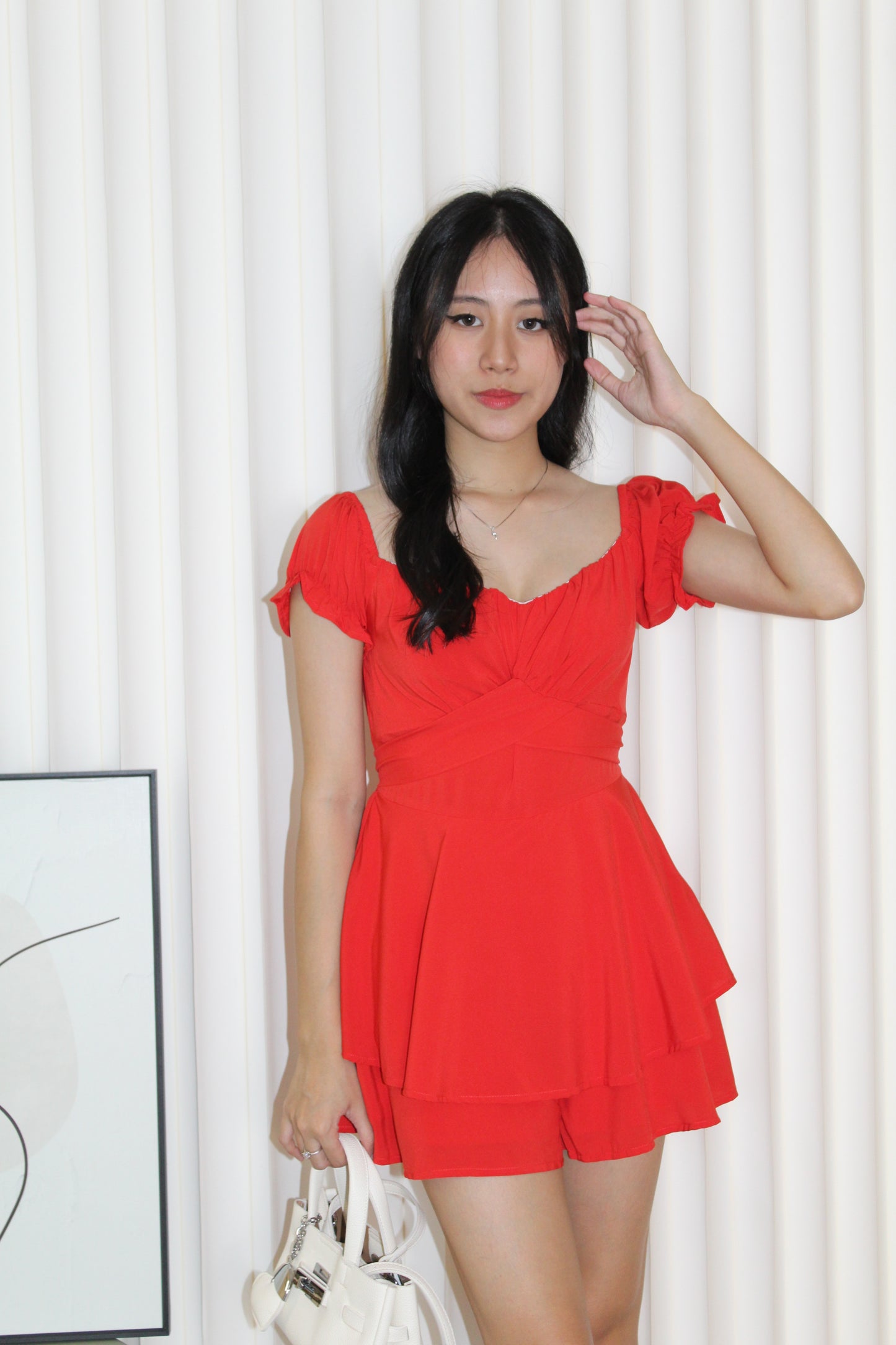 Clara Puffy Romper (Red)