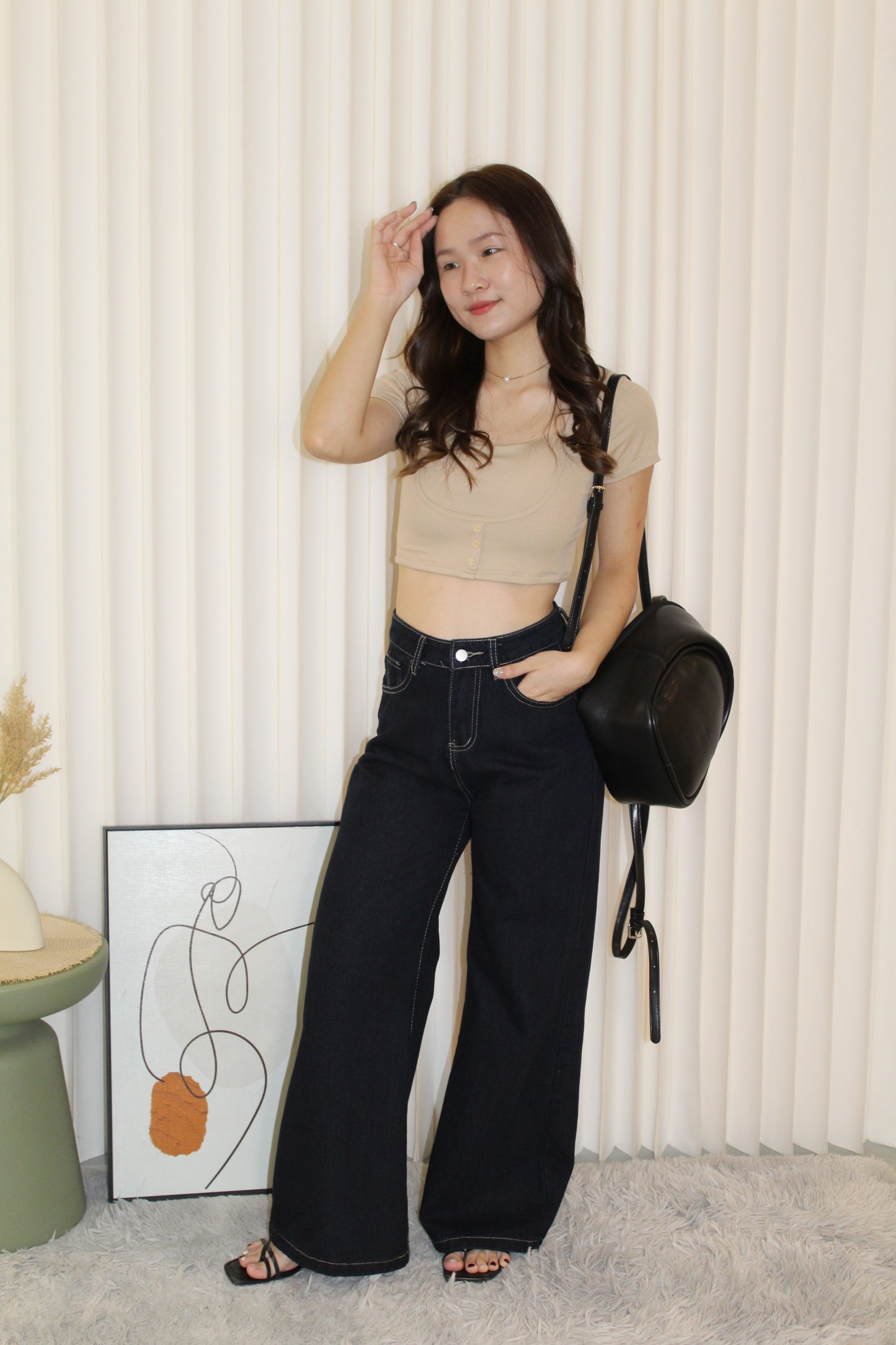 Patricia Padded Crop Top (Grey)