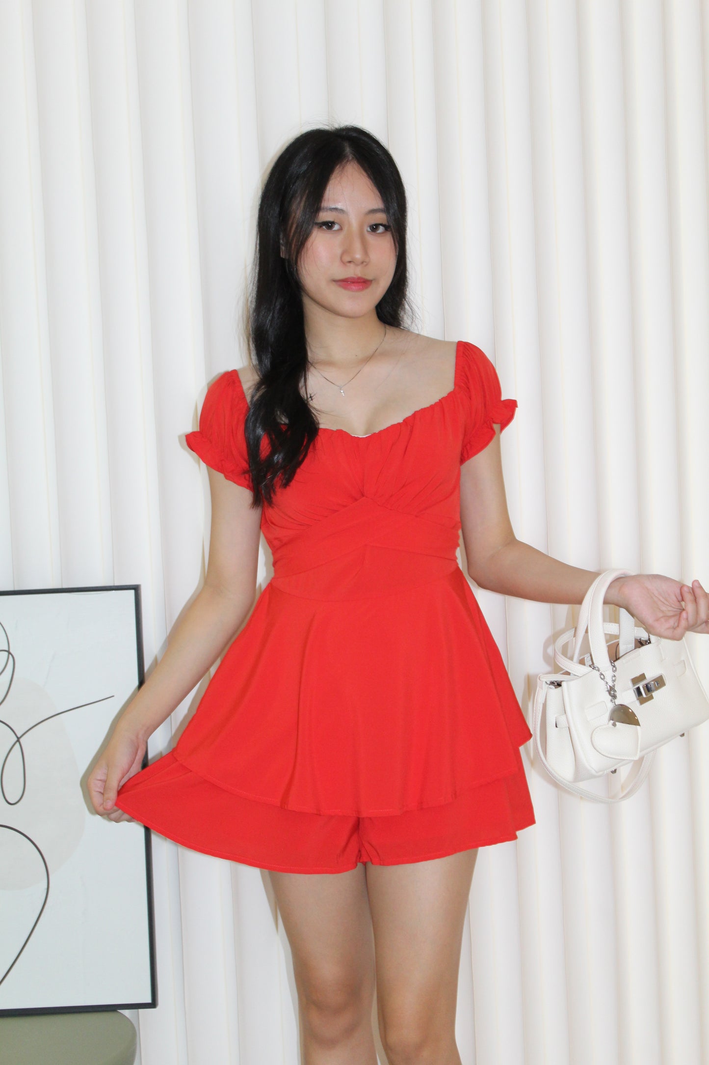 Clara Puffy Romper (Red)