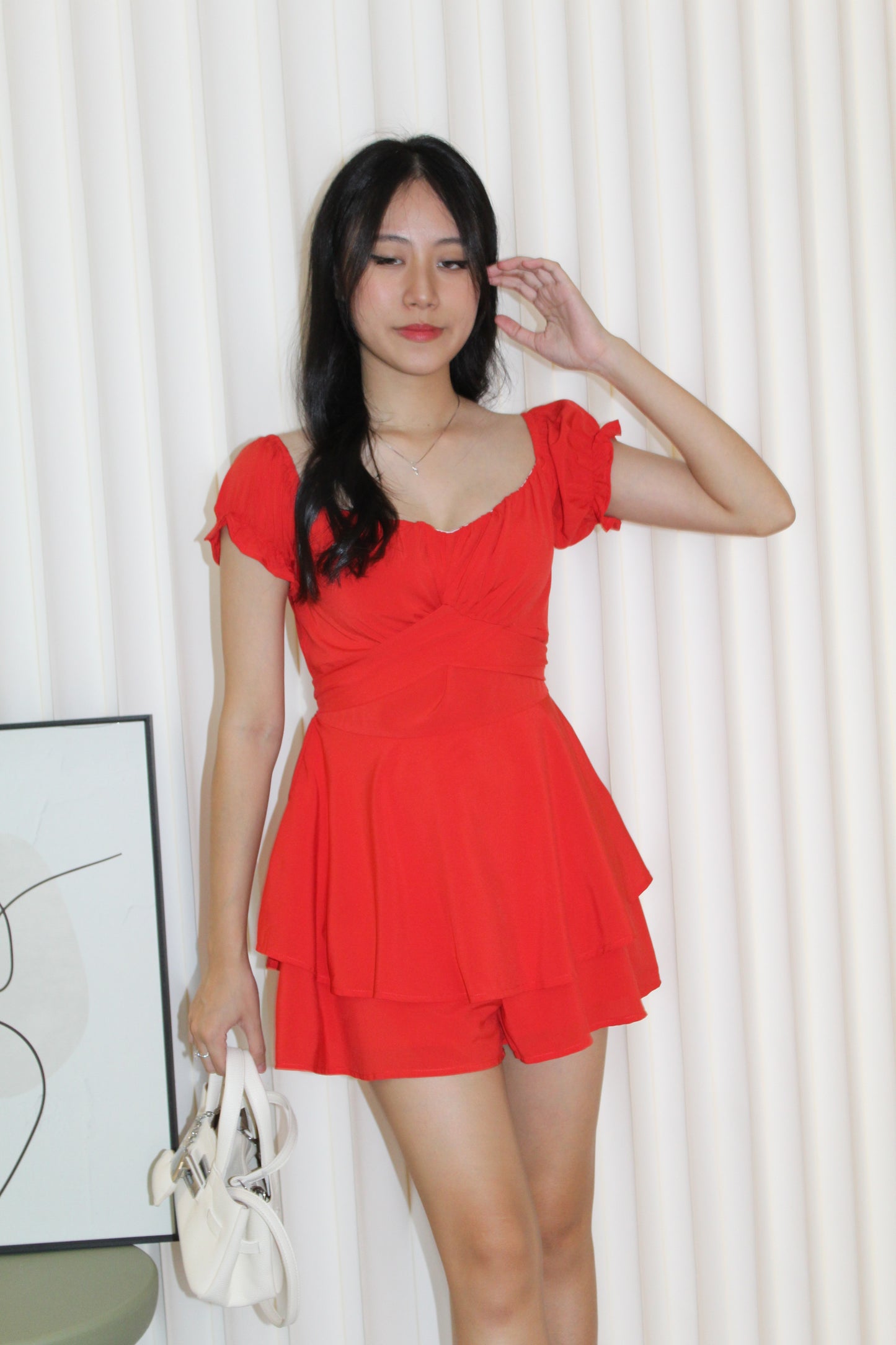 Clara Puffy Romper (Red)