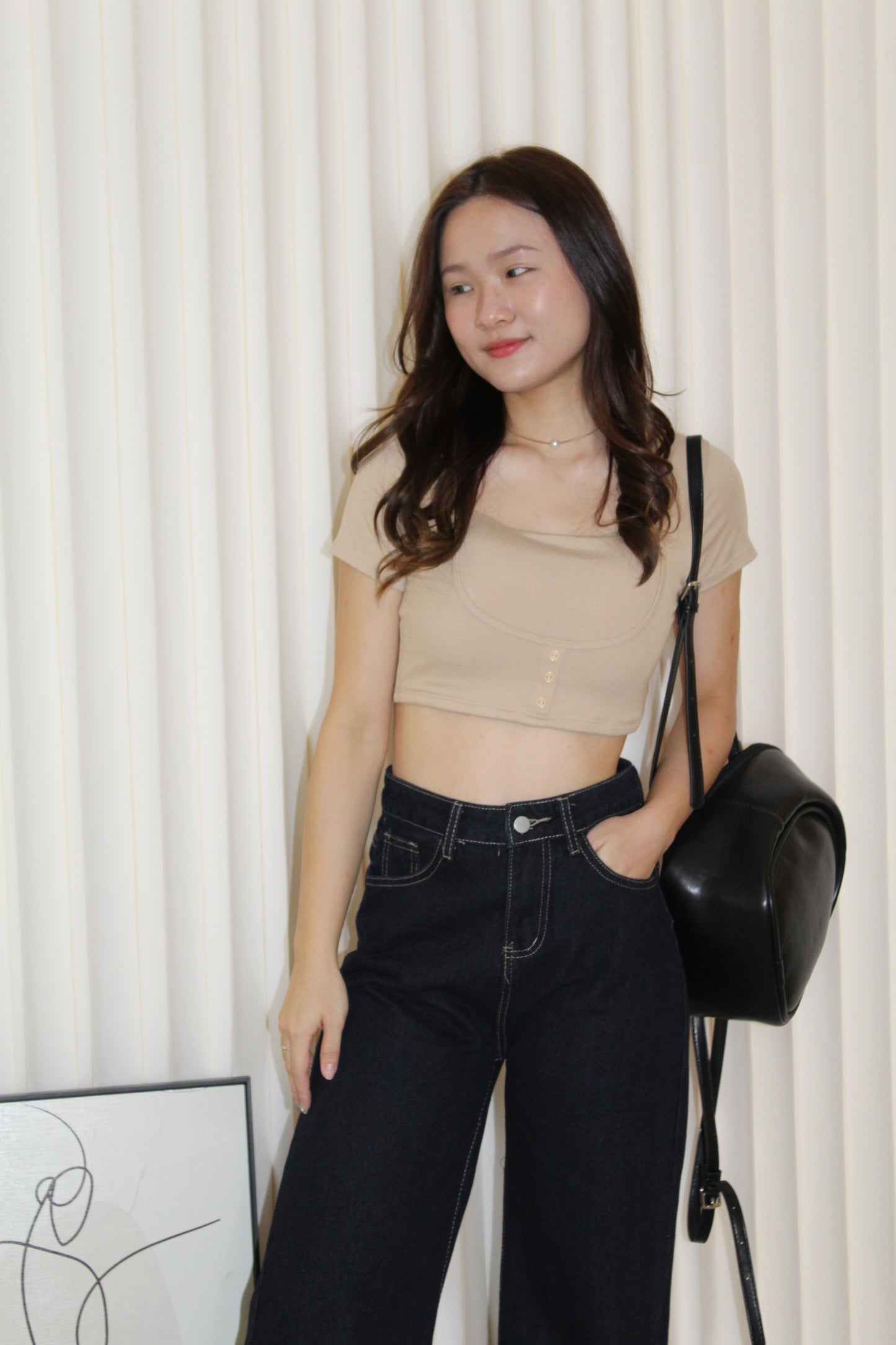 Patricia Padded Crop Top (Grey)