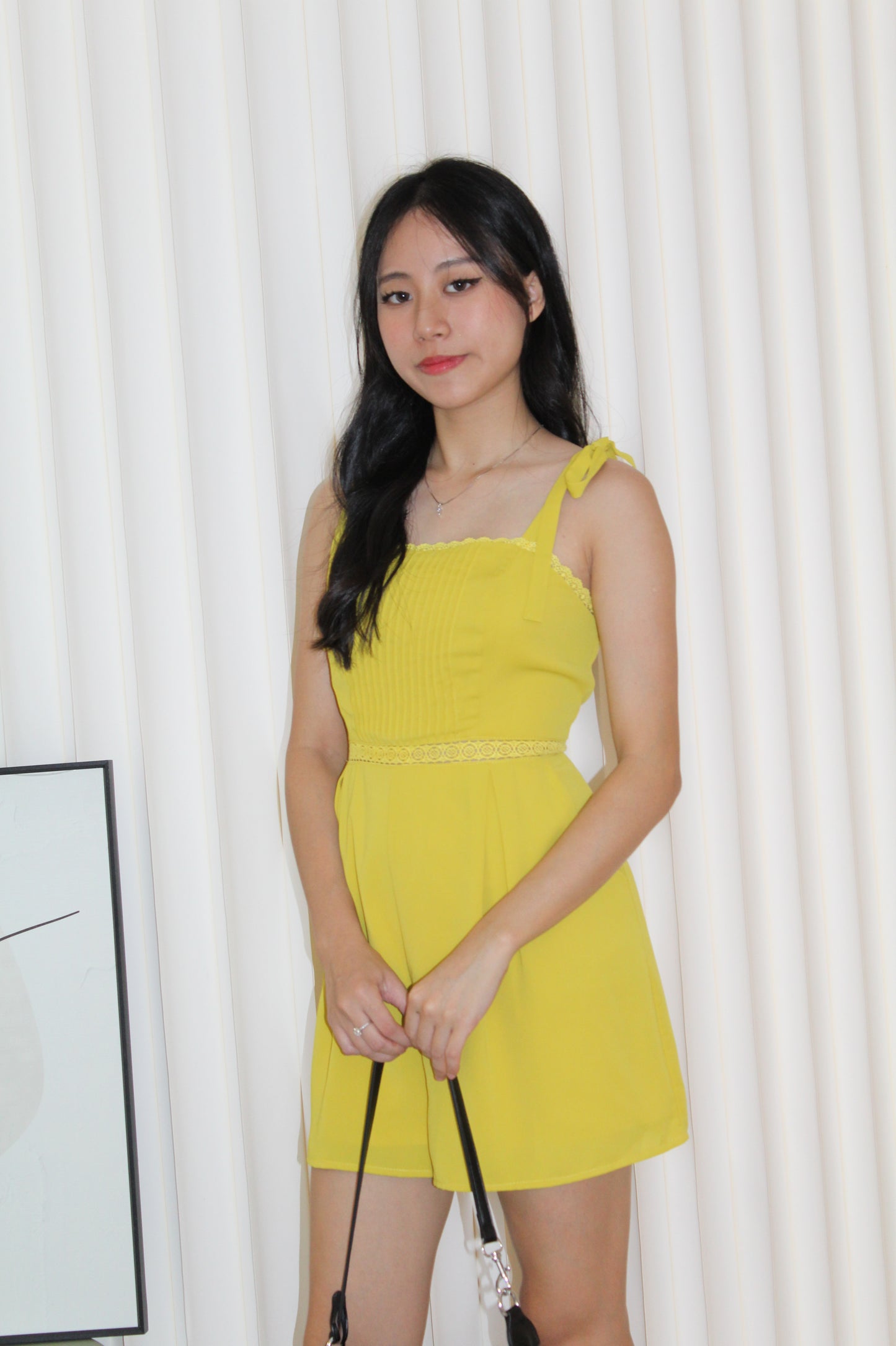 Emma Pleated Romper (Yellow)