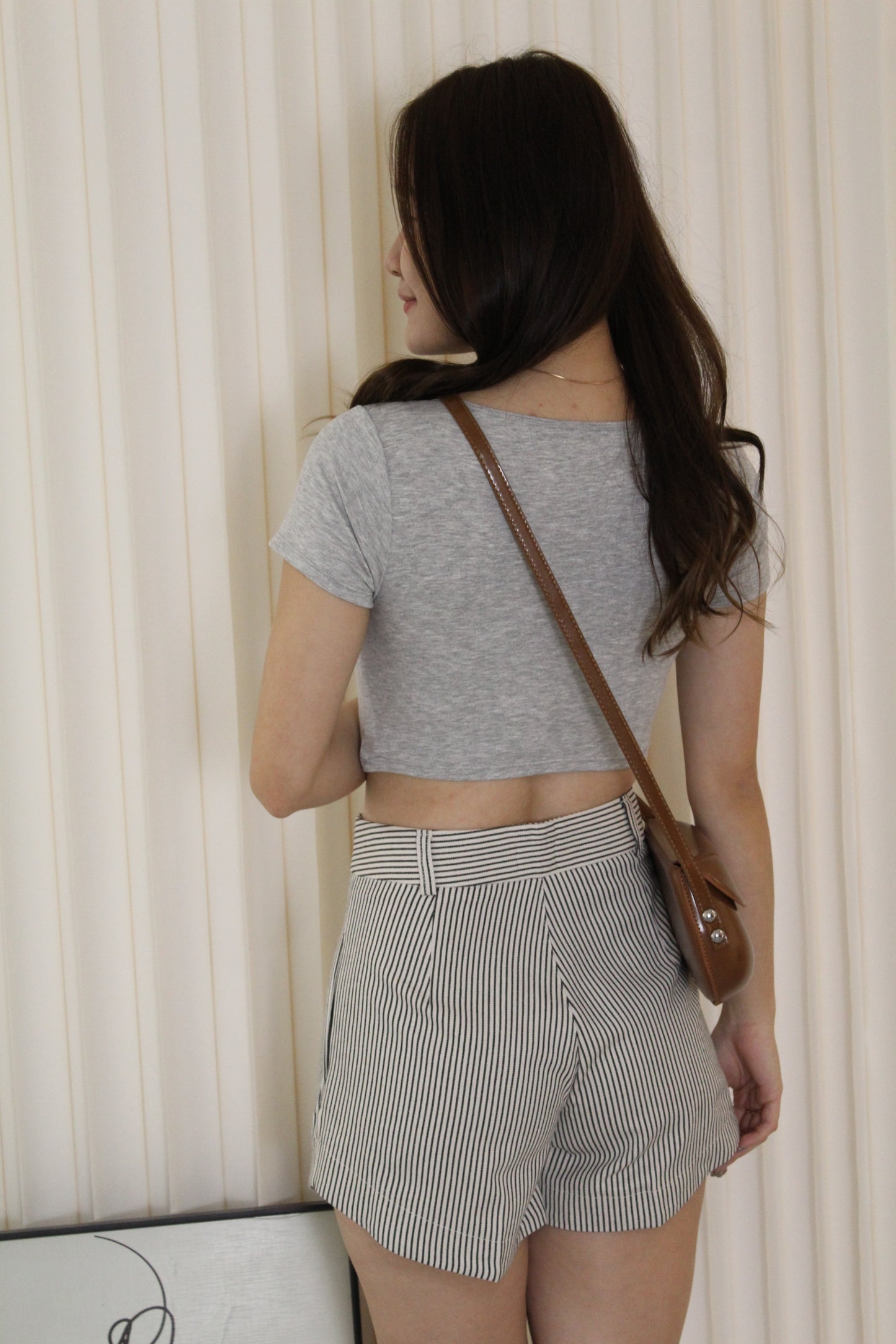 Patricia Padded Crop Top (Grey)