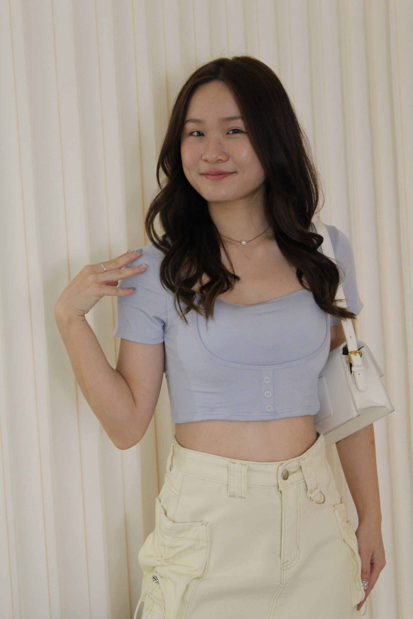 Patricia Padded Crop Top (Grey)