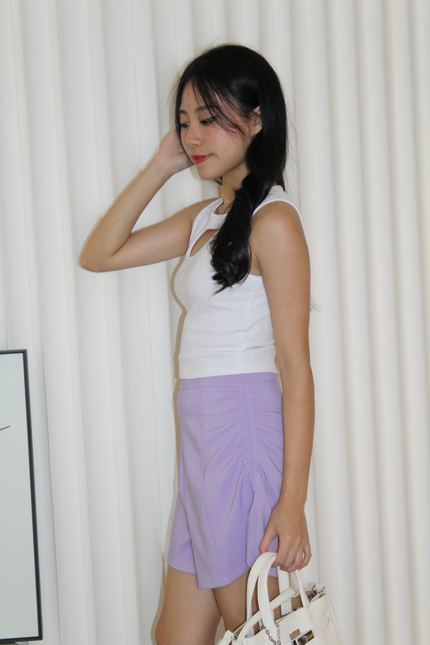 Lilian High Waisted Shorts (Lilac)