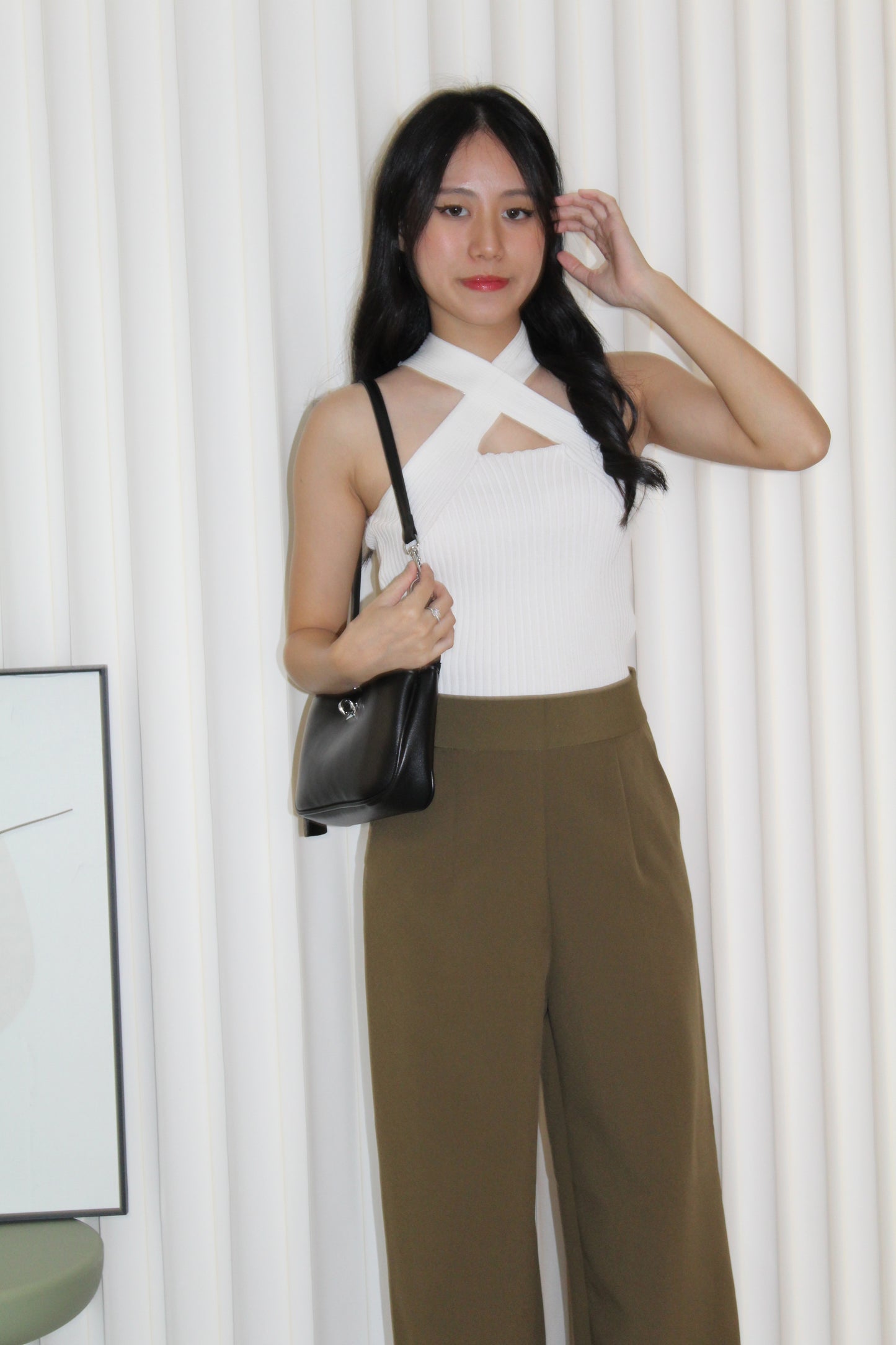 Raelynn Knit Cross Top (White)