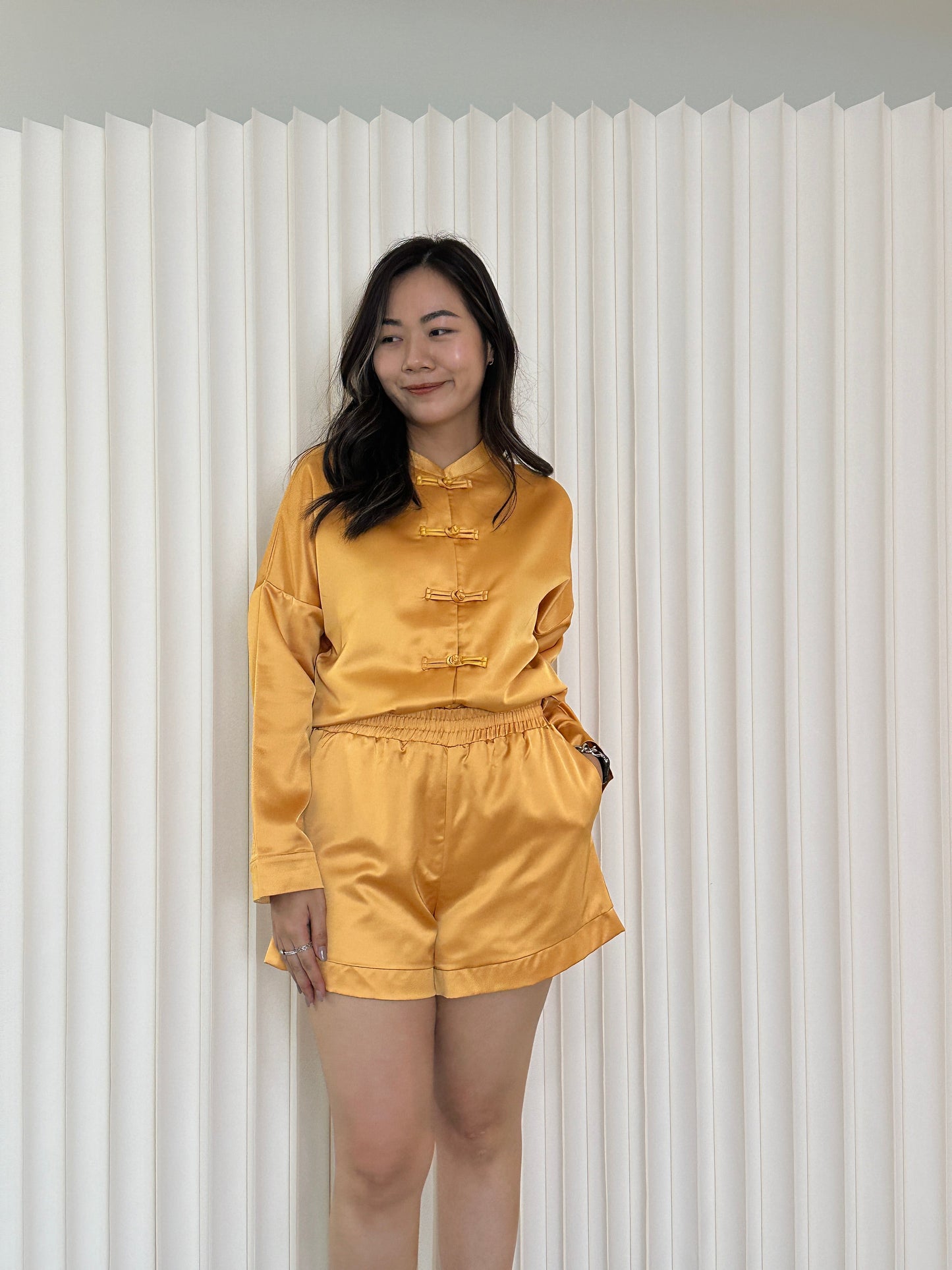 Tang Satin Shorts (Yellow)