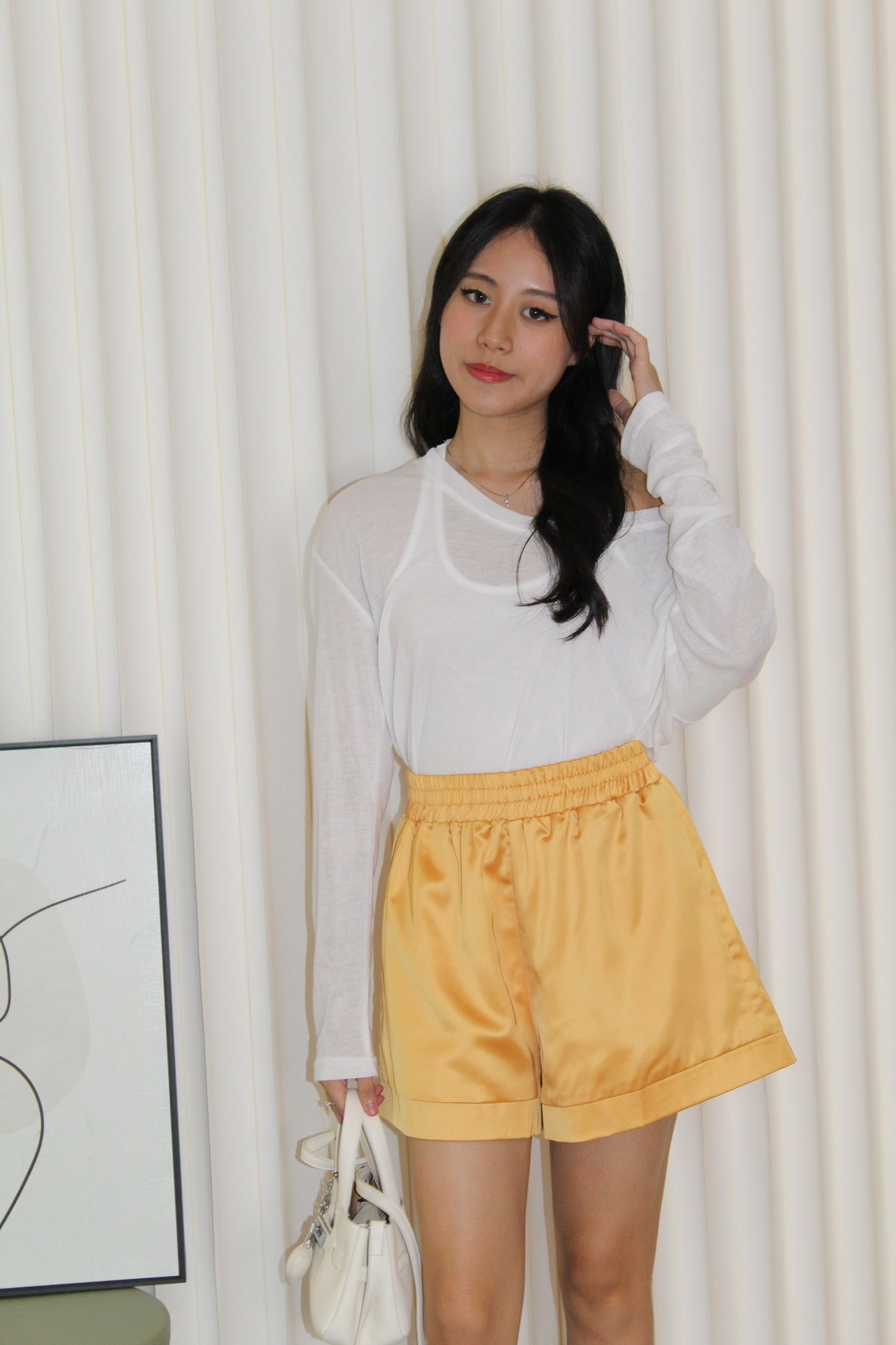 Tang Satin Shorts (Yellow)