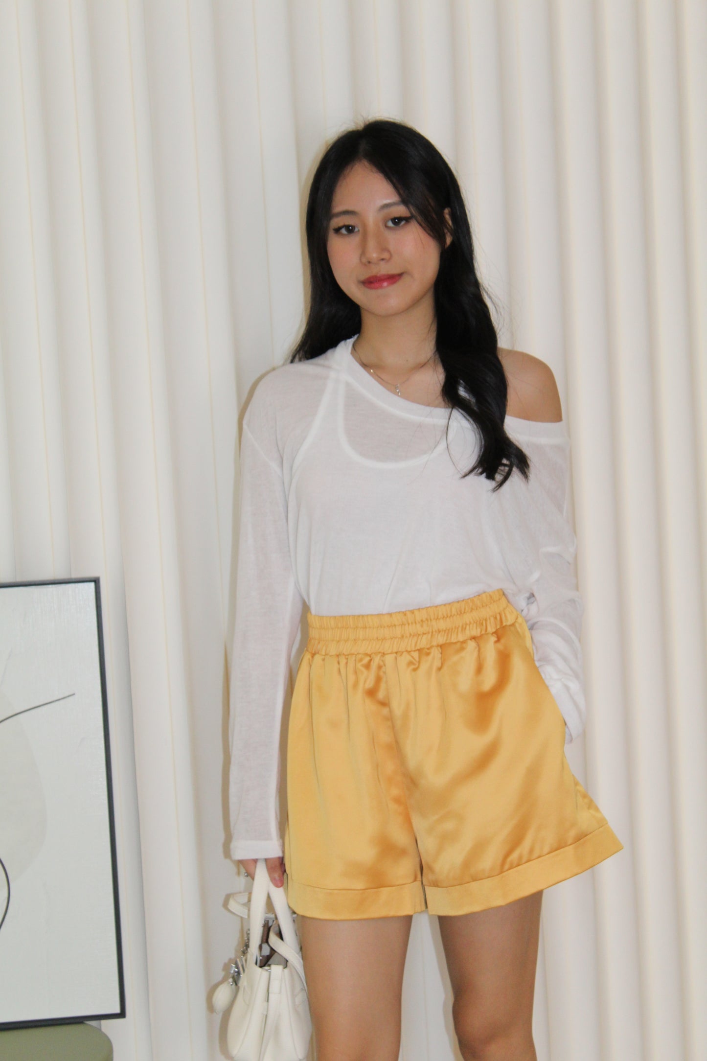 Tang Satin Shorts (Yellow)