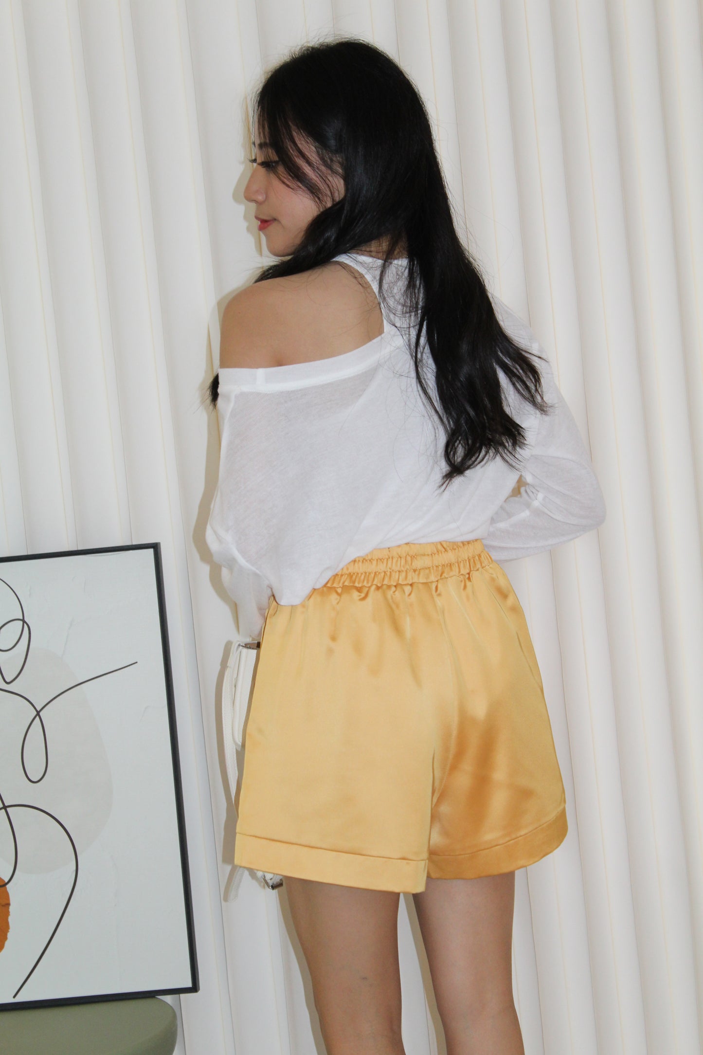 Tang Satin Shorts (Yellow)
