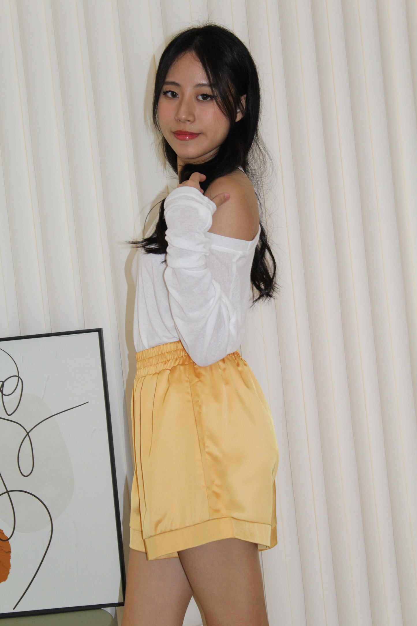 Tang Satin Shorts (Yellow)