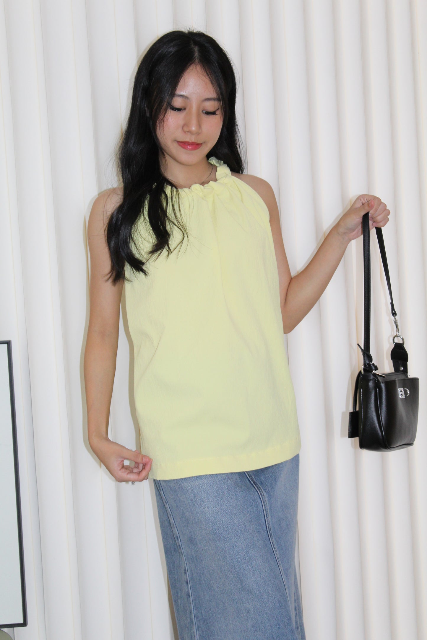 Gigi Braid Halter Top (Yellow)