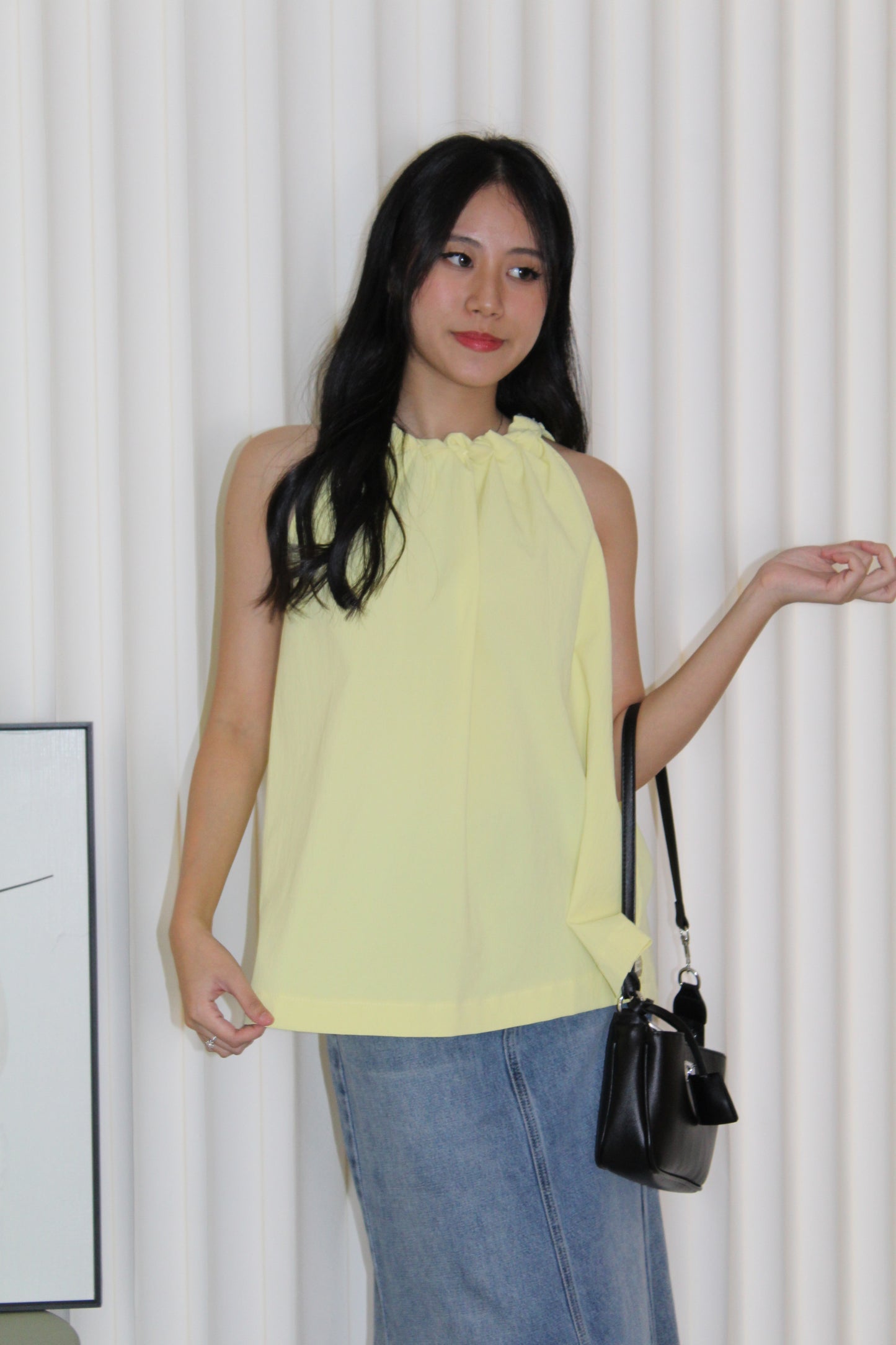 Gigi Braid Halter Top (Yellow)