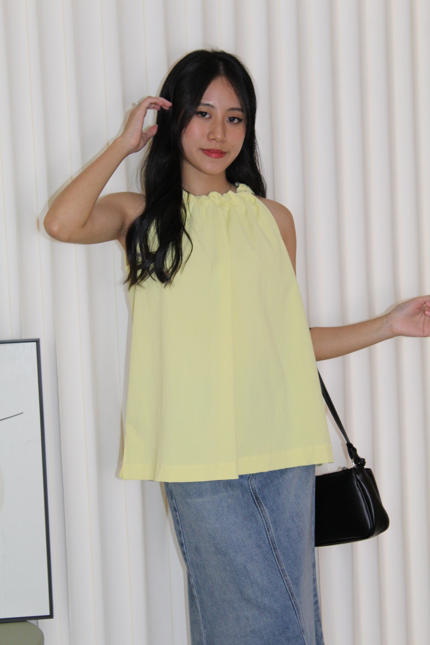 Gigi Braid Halter Top (Yellow)