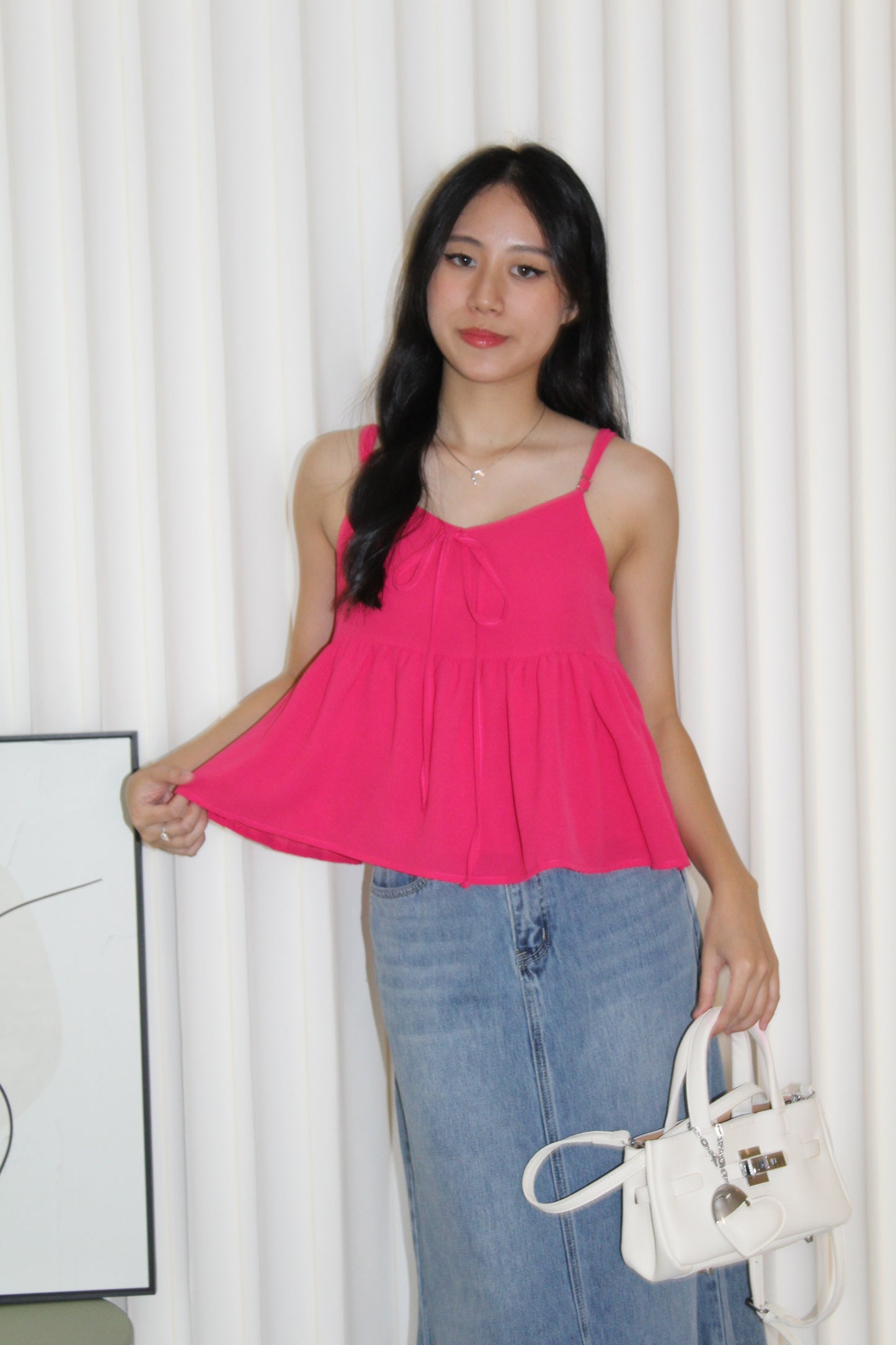 Phyllis Flare Cami Top (Pink)
