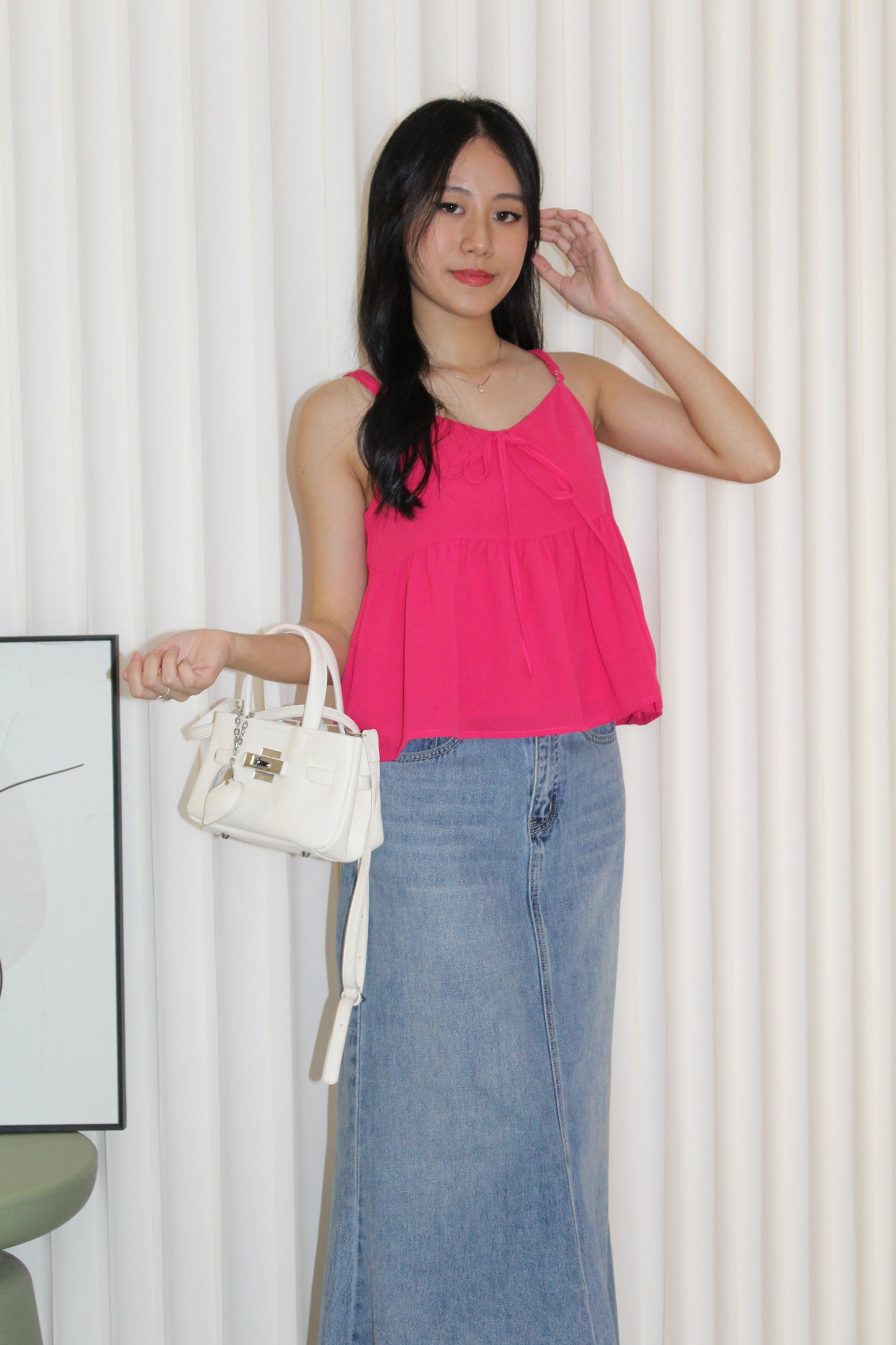 Phyllis Flare Cami Top (Pink)