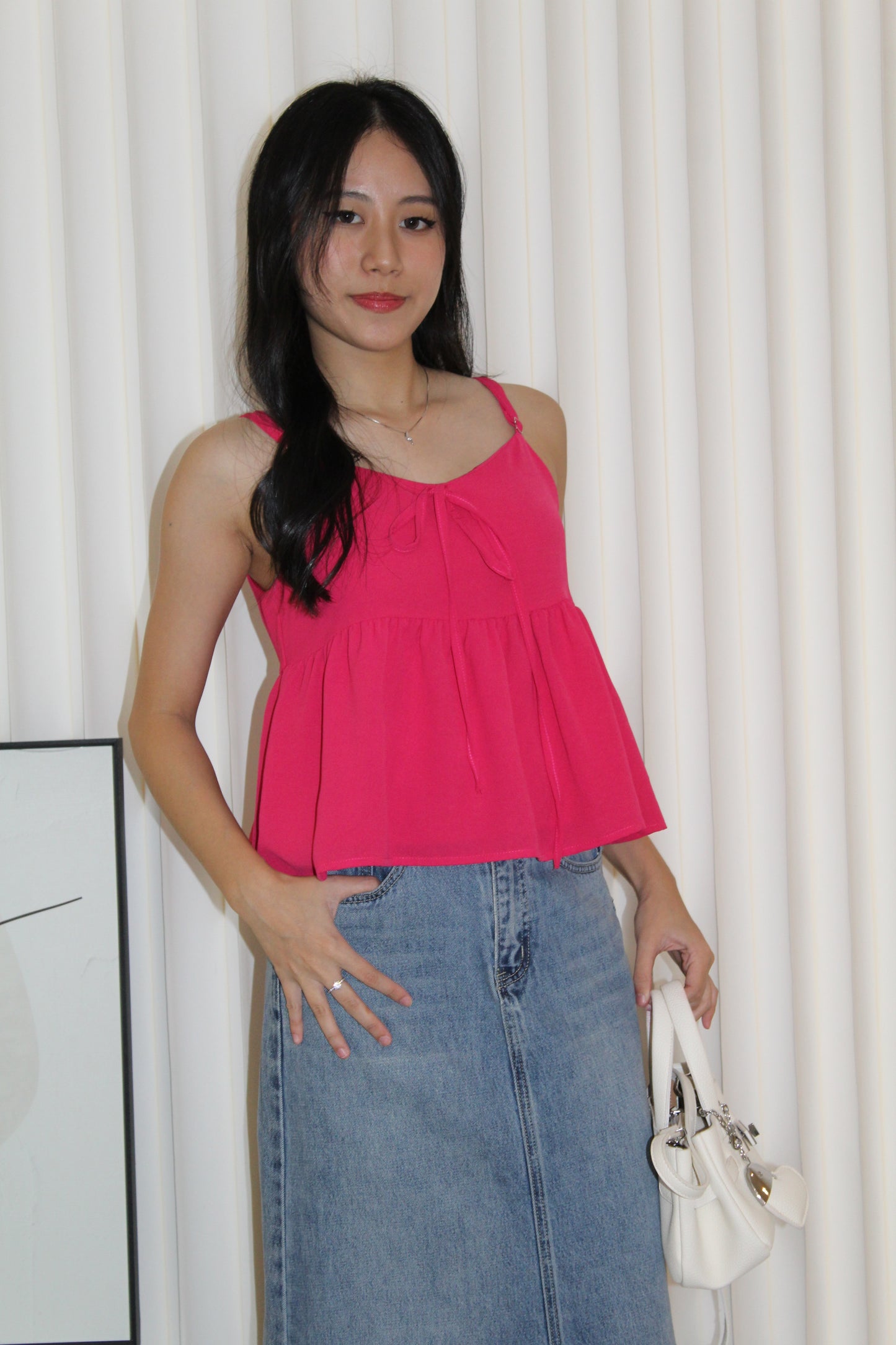 Phyllis Flare Cami Top (Pink)