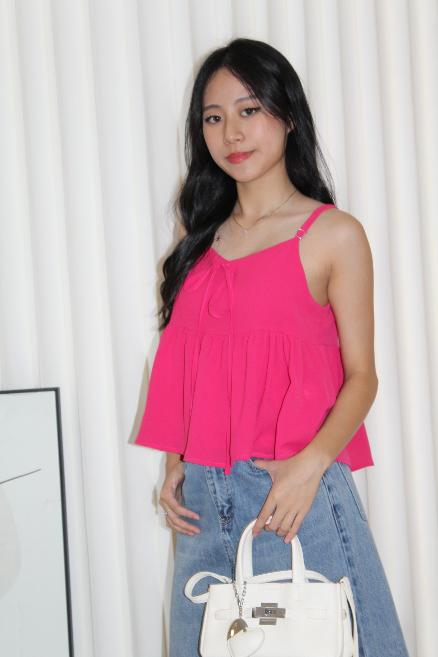 Phyllis Flare Cami Top (Pink)