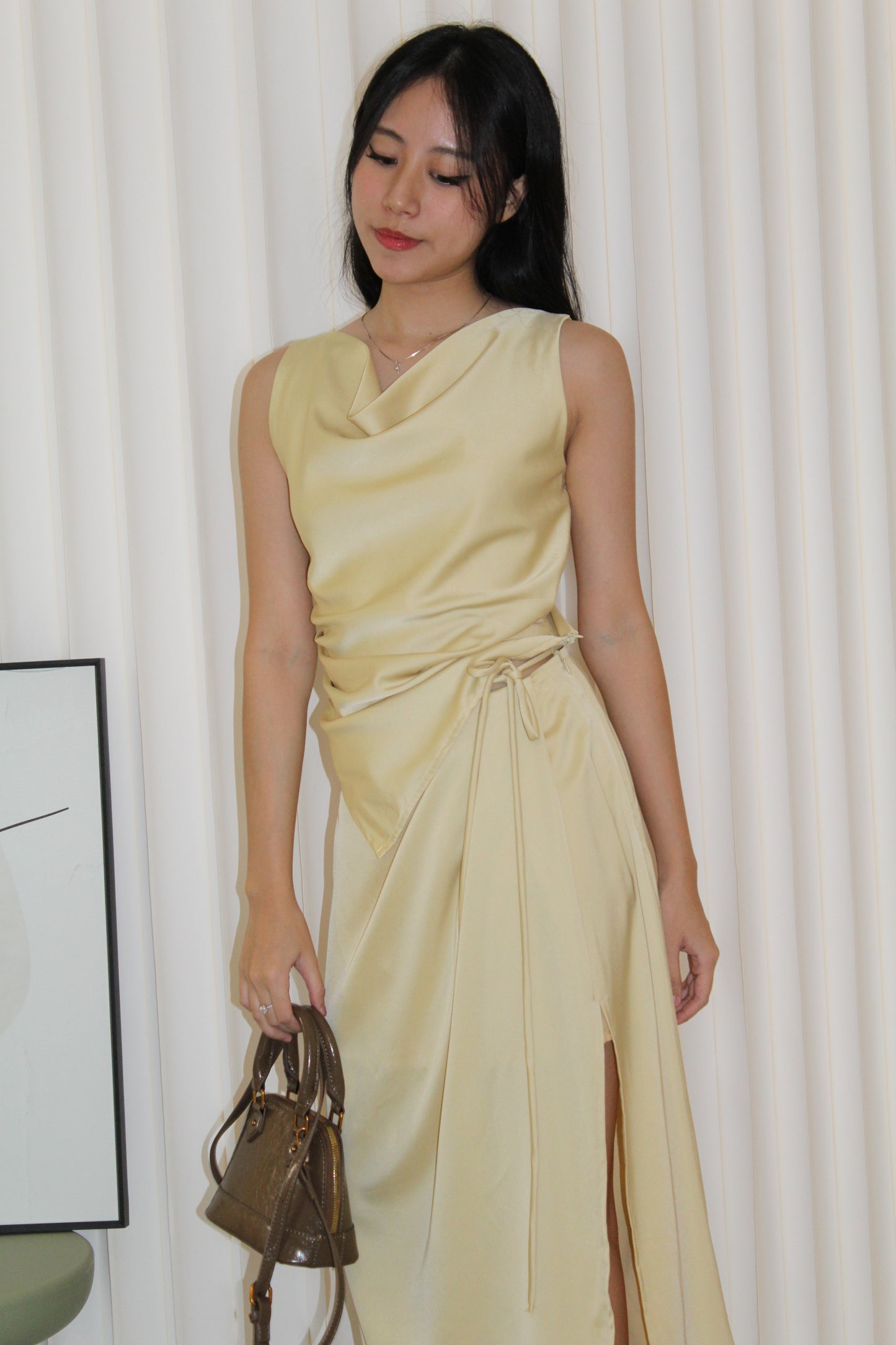 Wanetta Satin Top (Yellow)
