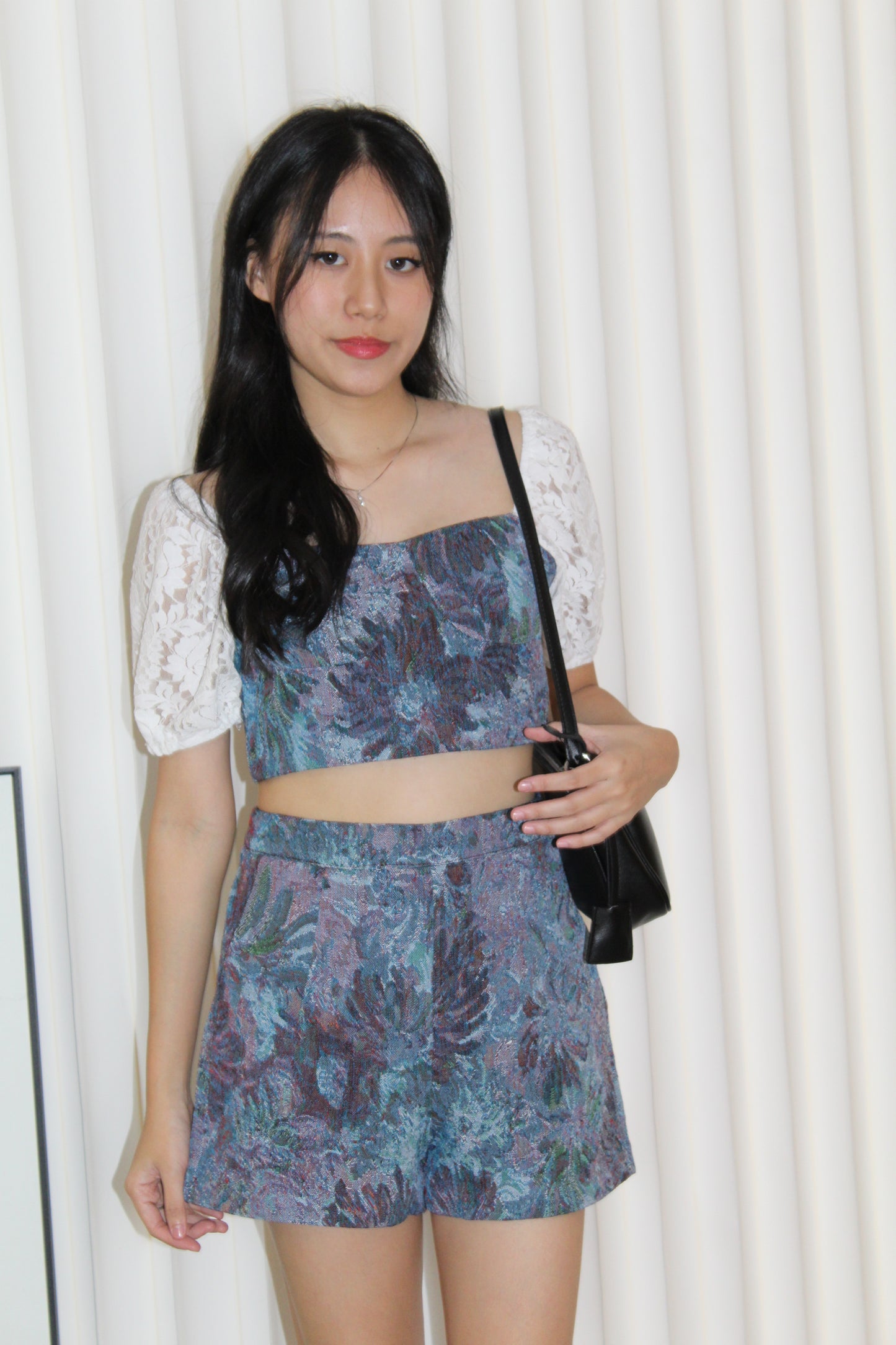 Luca Floral Two Piece Shorts Set (Dark Blue)