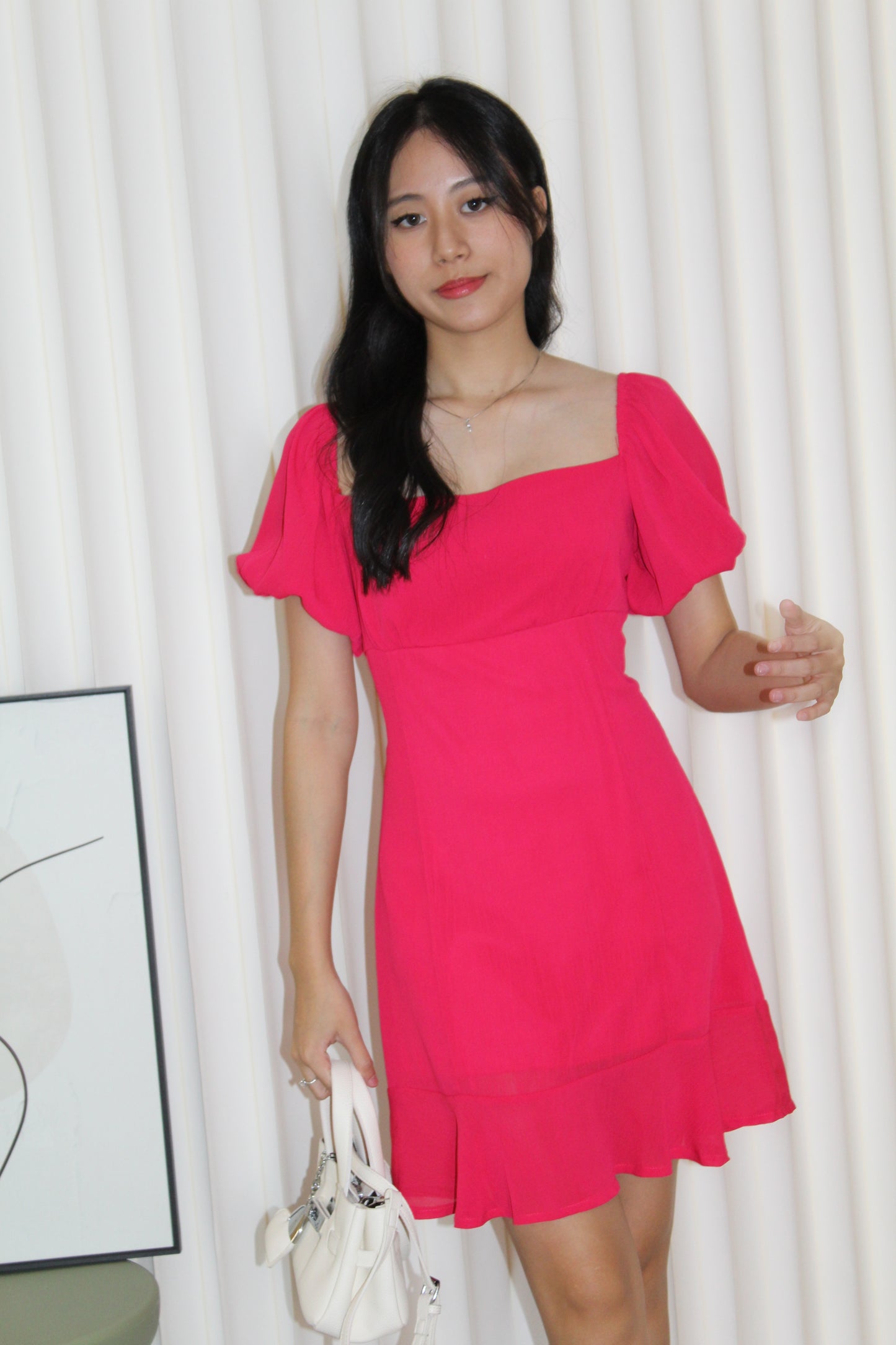 Eden Ruffle Mini Dress (Pink)