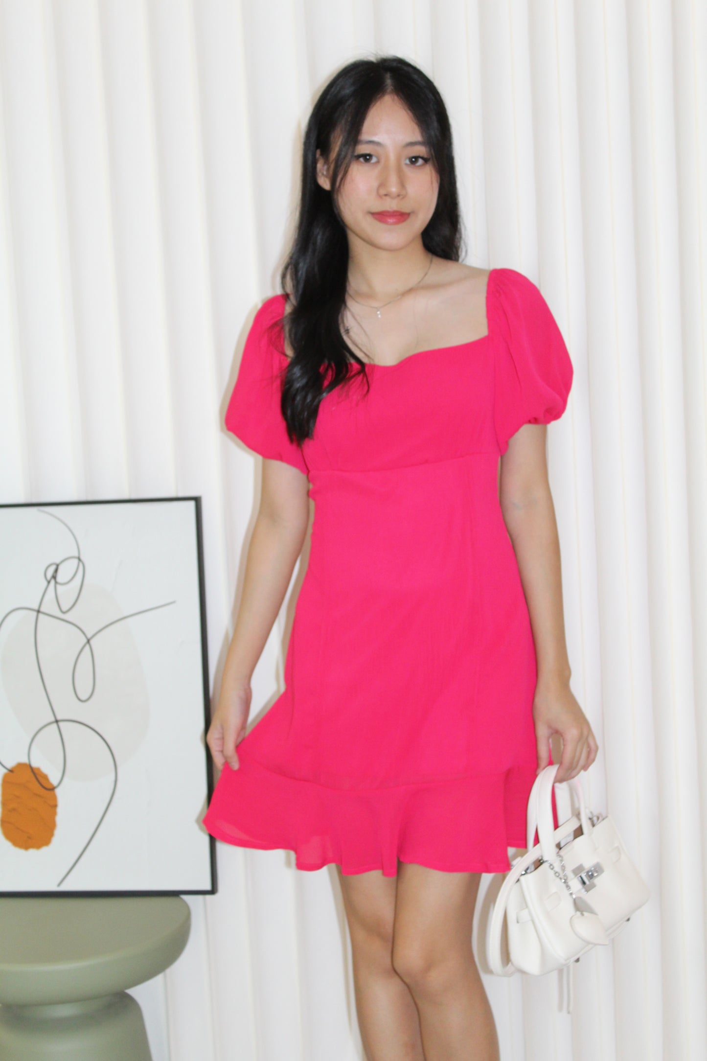 Eden Ruffle Mini Dress (Pink)