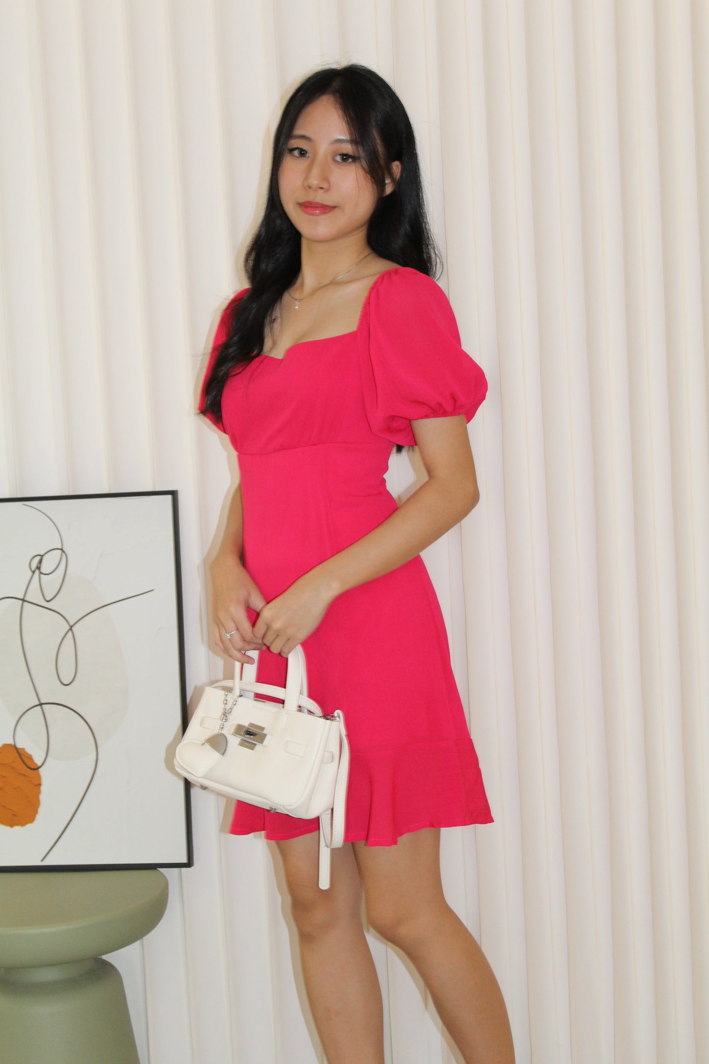 Eden Ruffle Mini Dress (Pink)