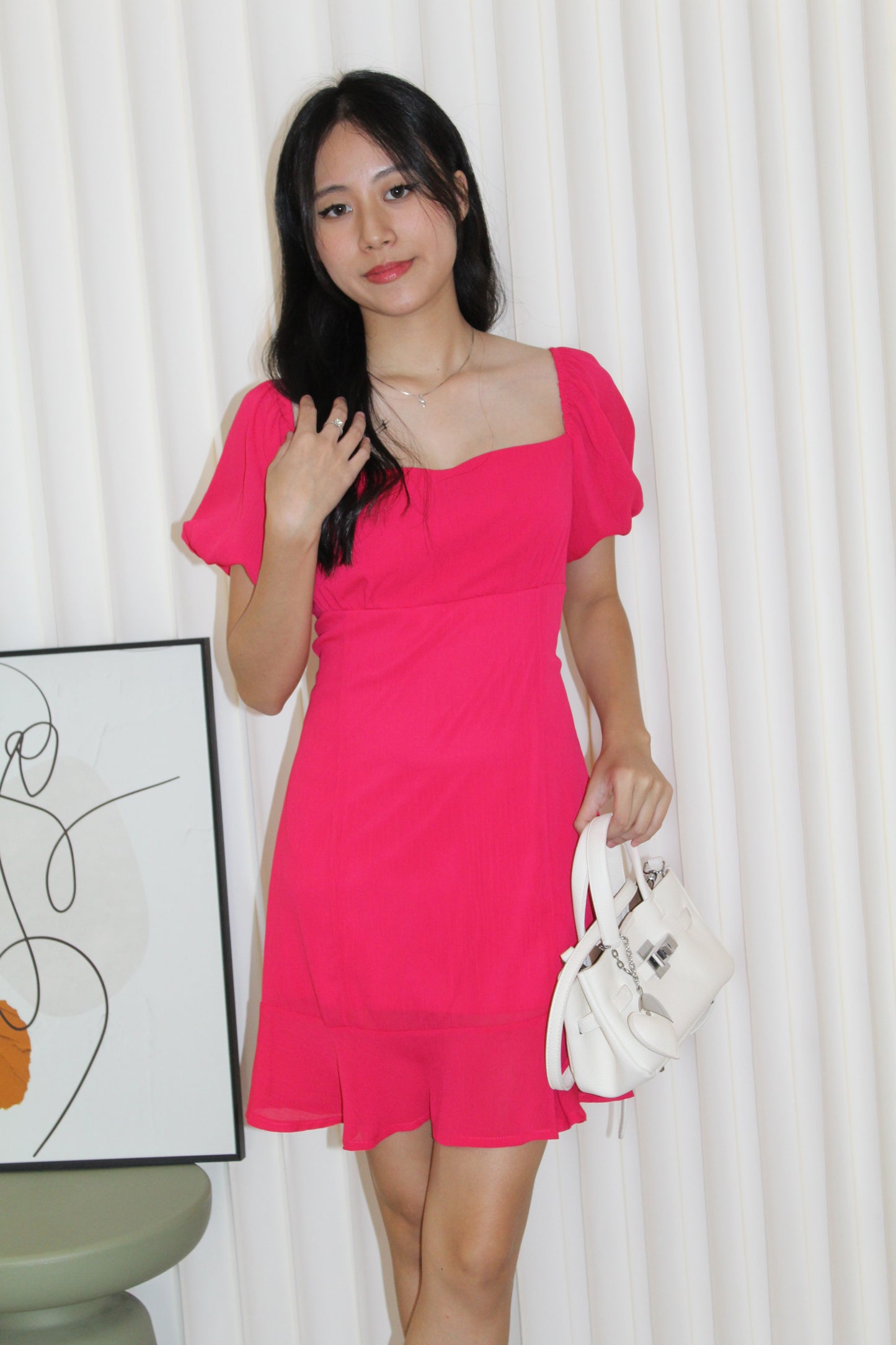 Eden Ruffle Mini Dress (Pink)