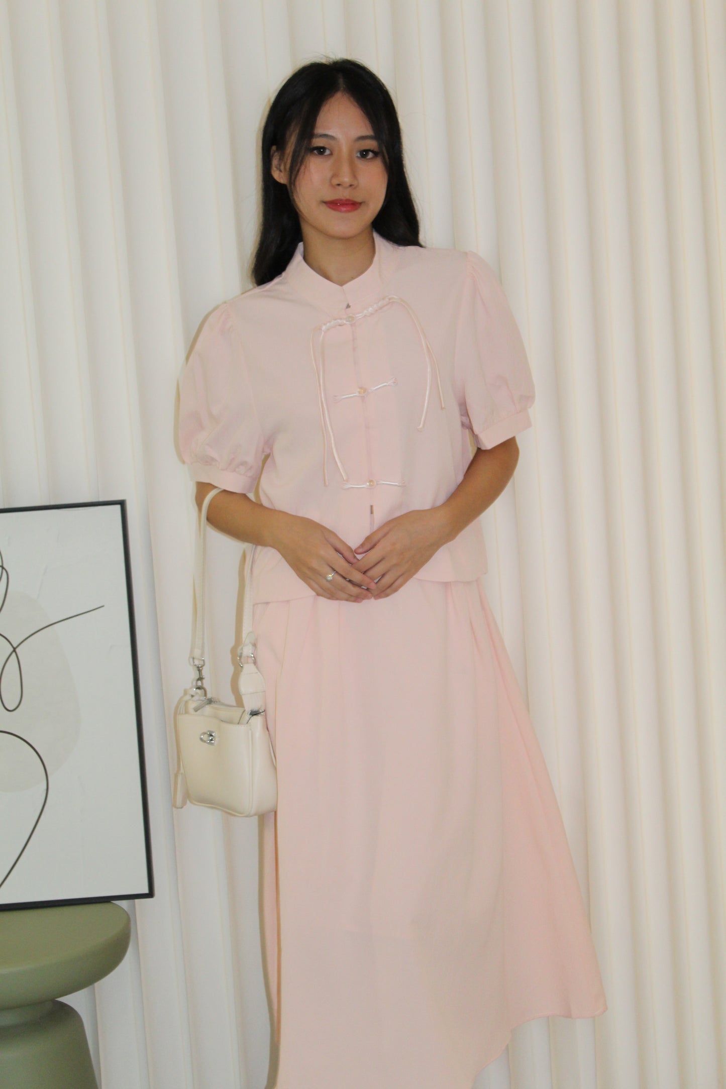 Blossom Two Piece Cheongsam Set (Pink)