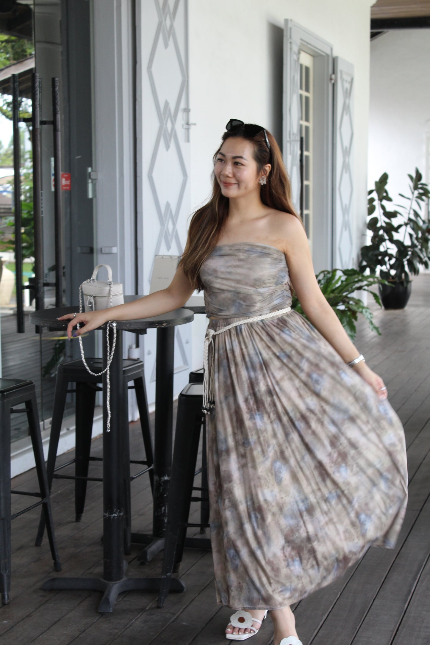 Gaia Ombre Tube Two Piece Skirt Set (Brown)
