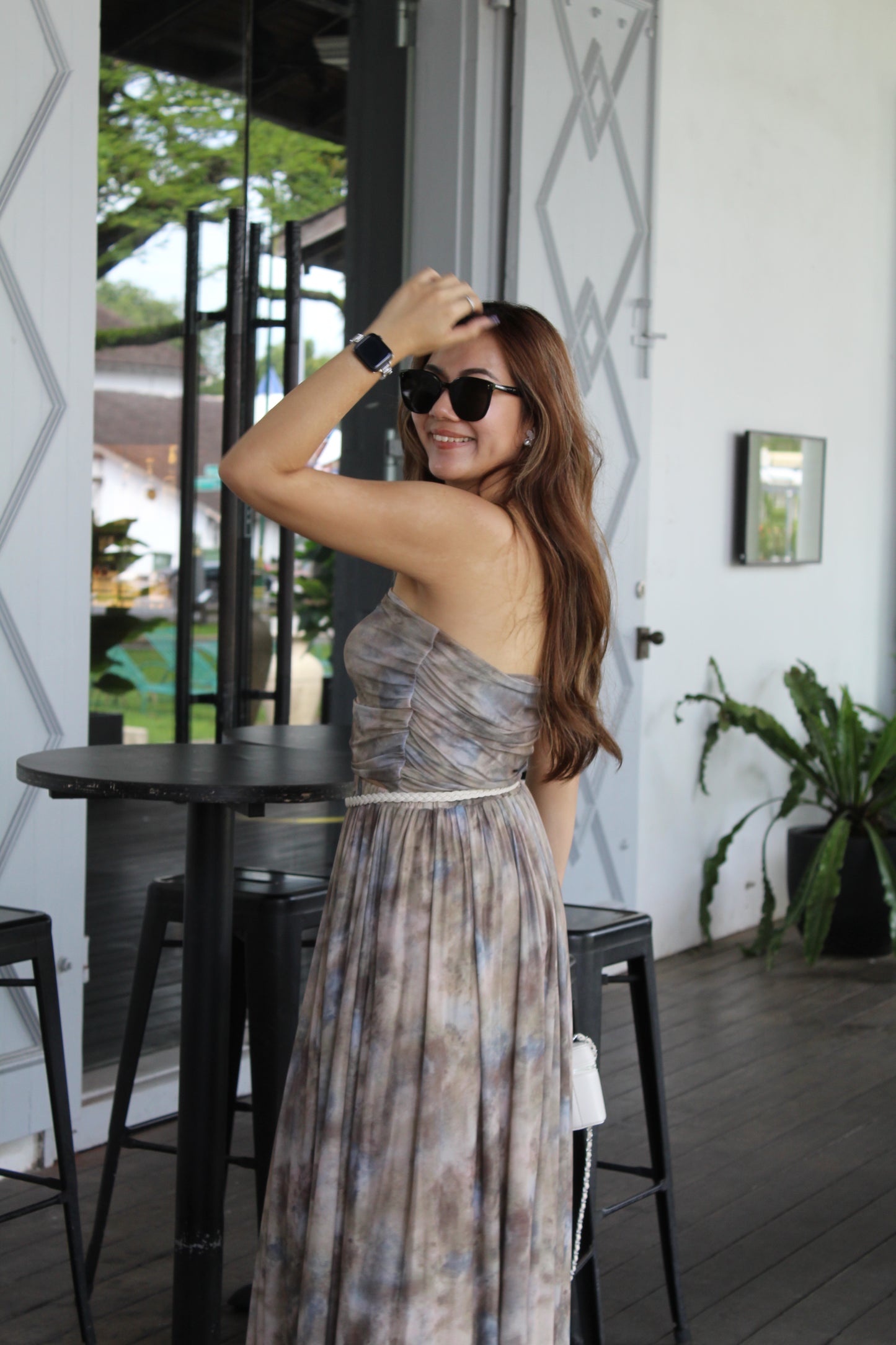 Gaia Ombre Tube Two Piece Skirt Set (Brown)