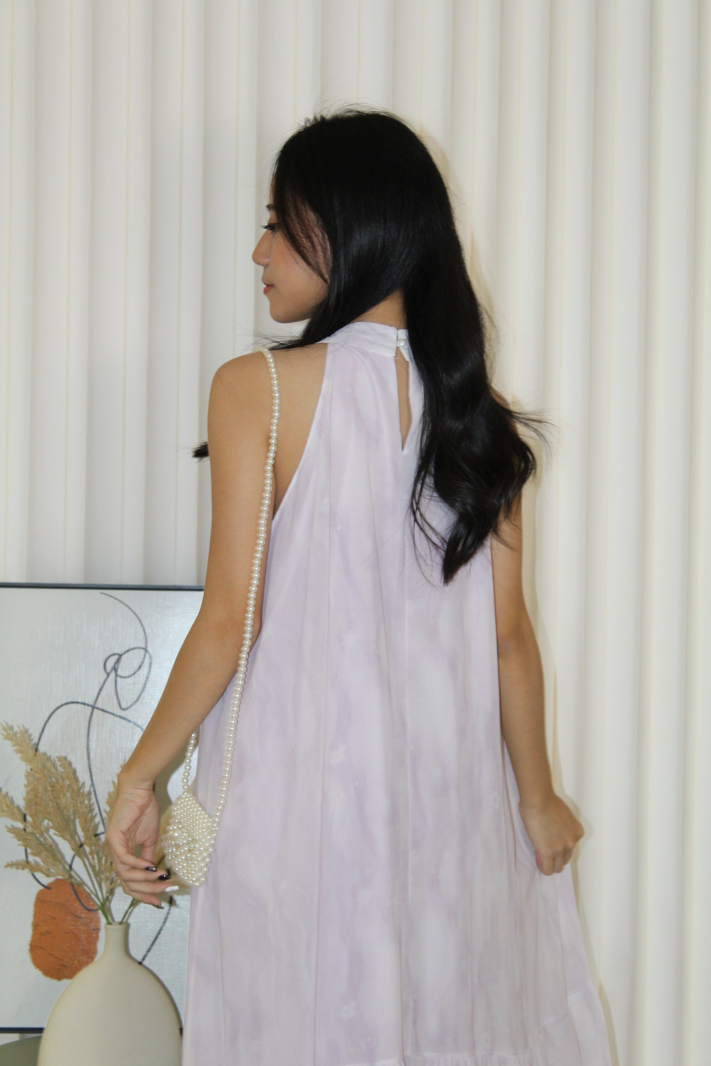 Jaelyn Halter Midi Dress (Cream)
