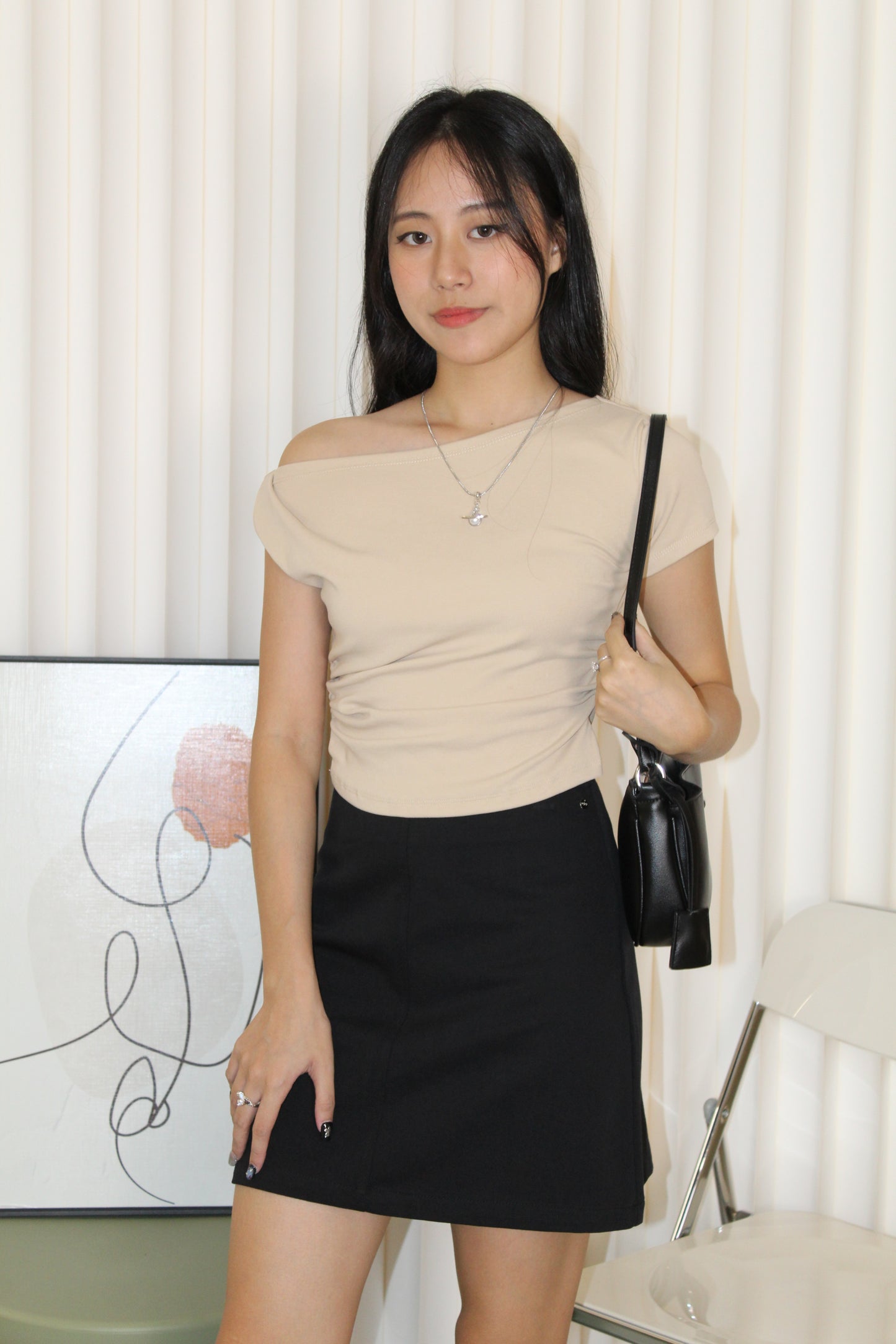 Dierdre Asymmetric Top (Cream)