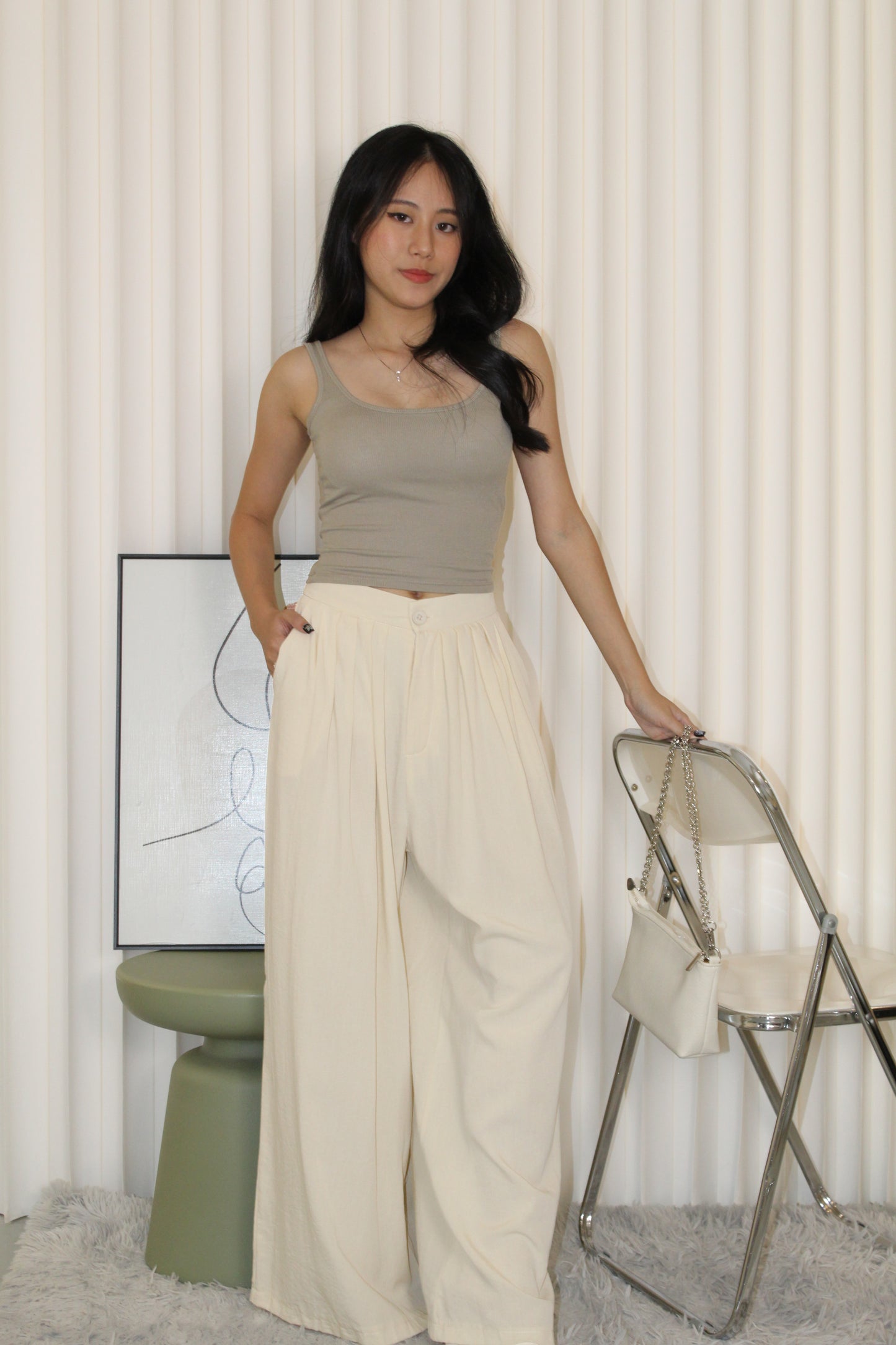 Yana Pleated Pants (Grey)