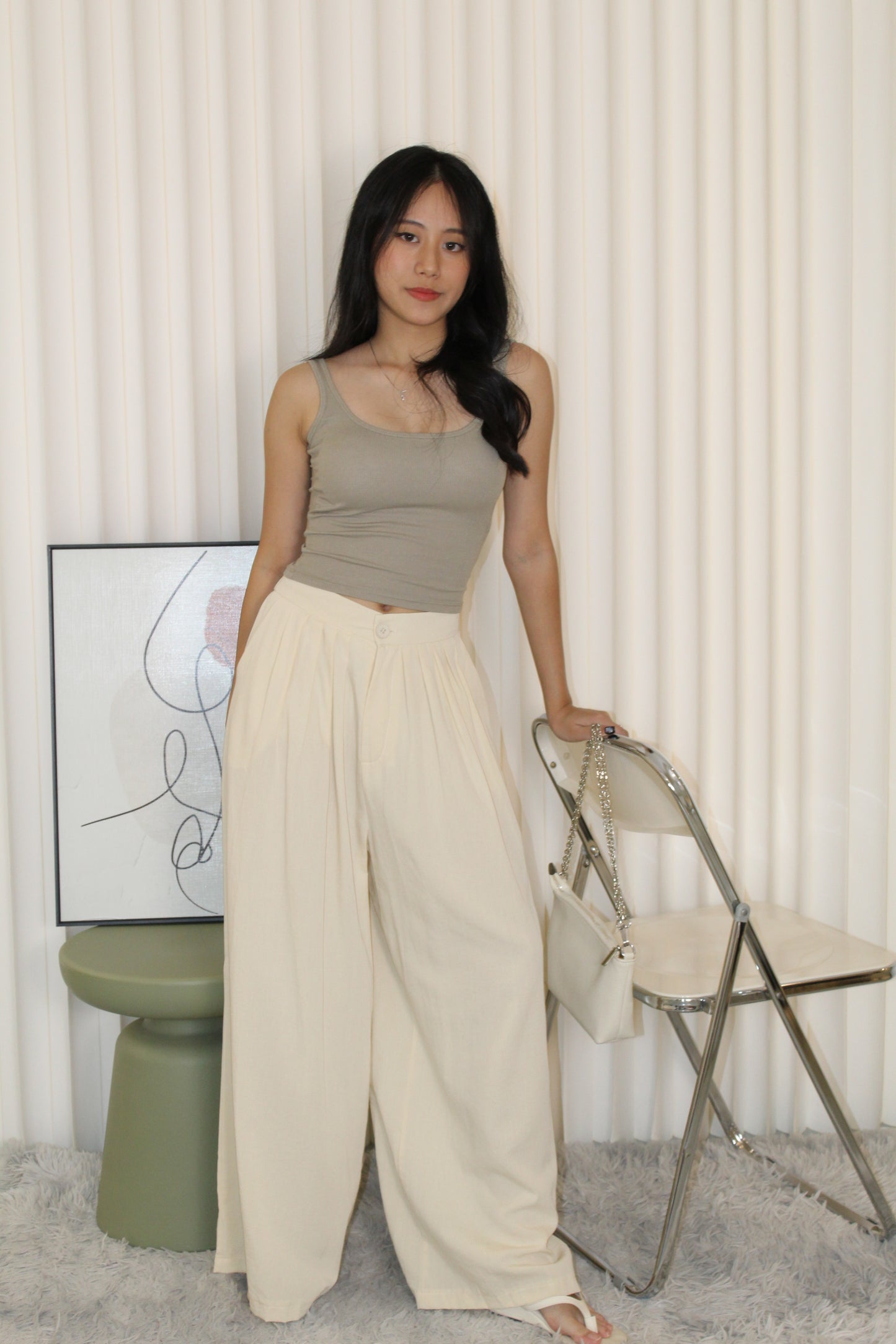 Yana Pleated Pants (Grey)