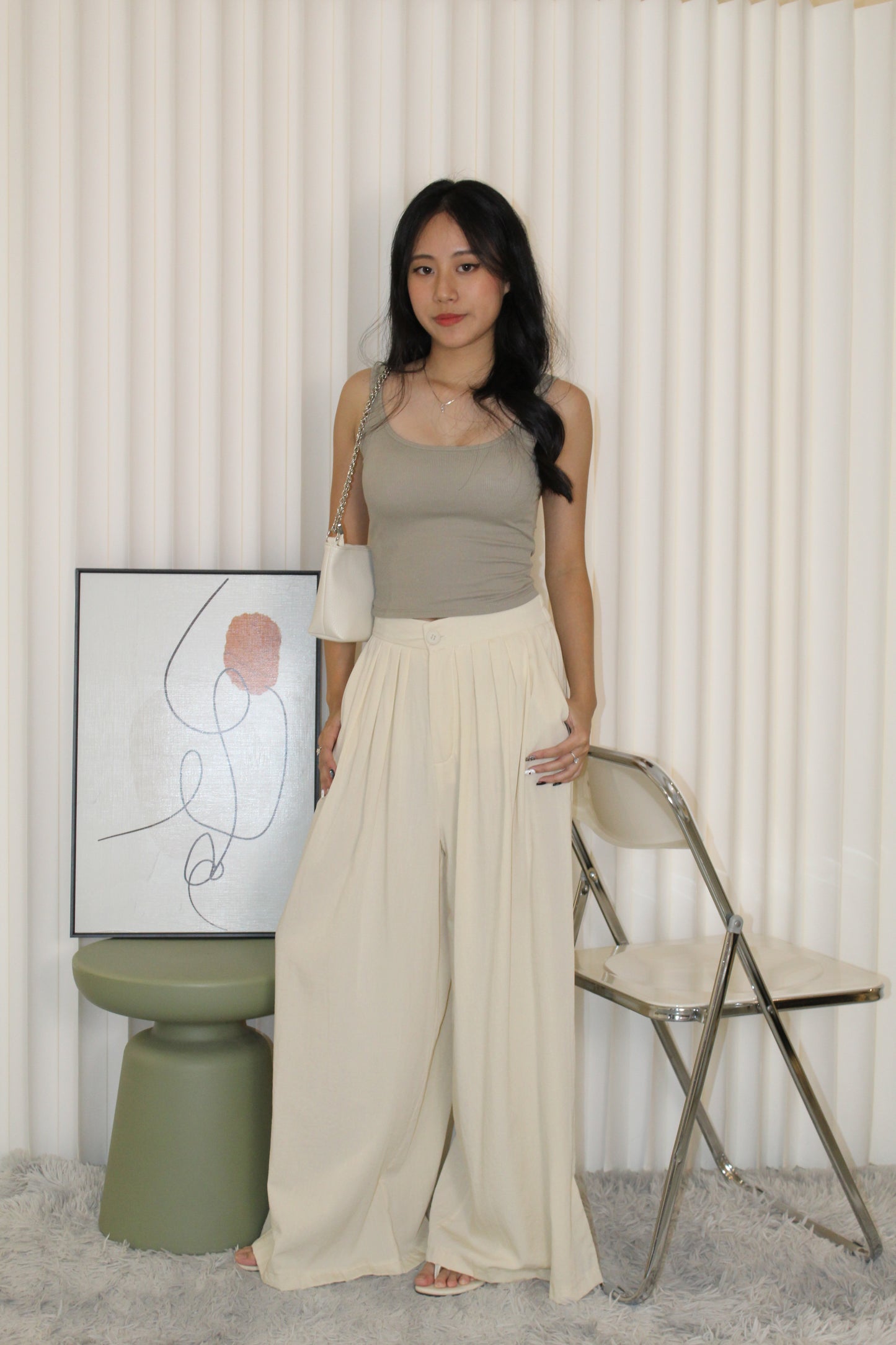 Yana Pleated Pants (Grey)